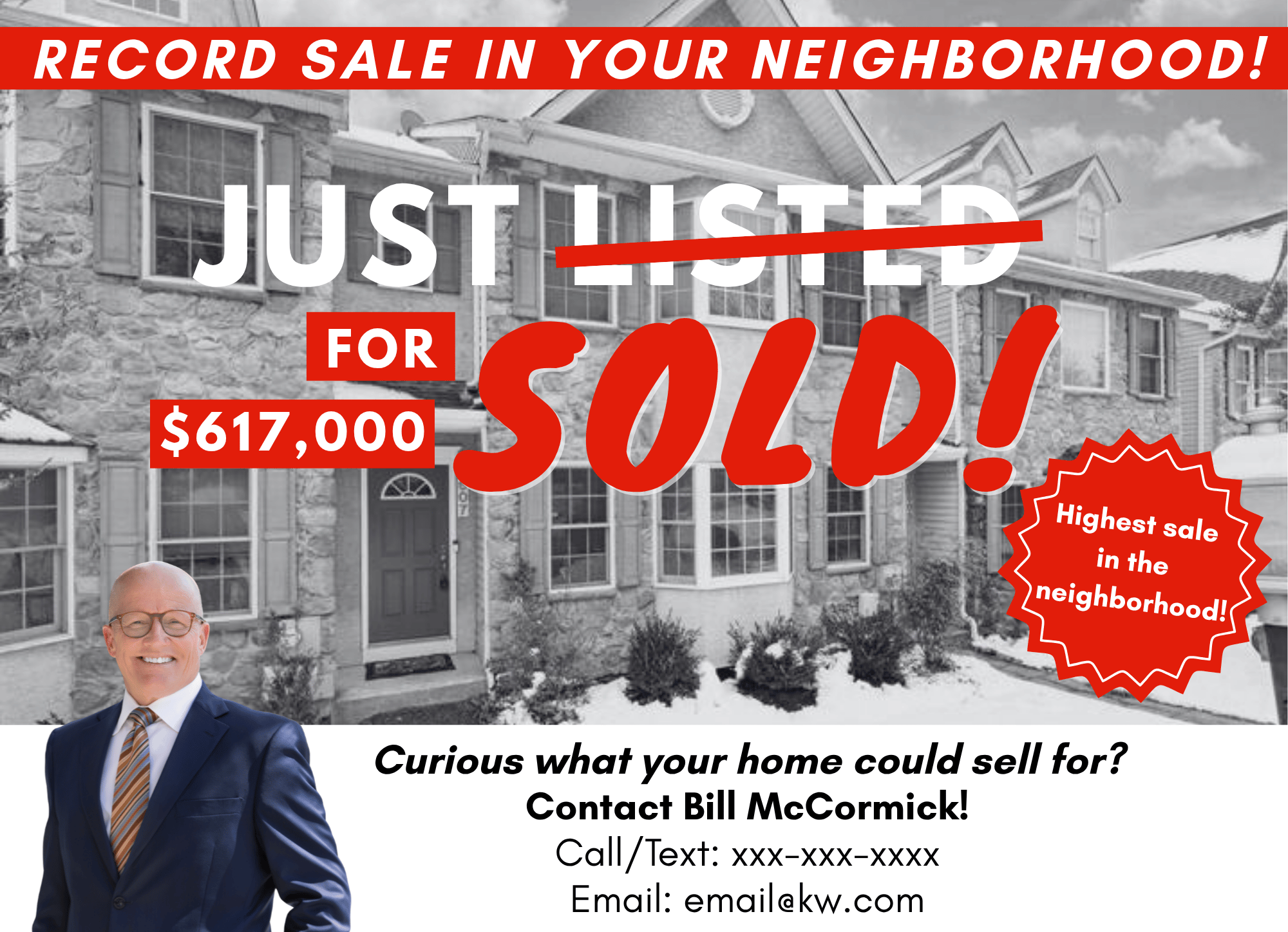Just Sold Postcard for Agent