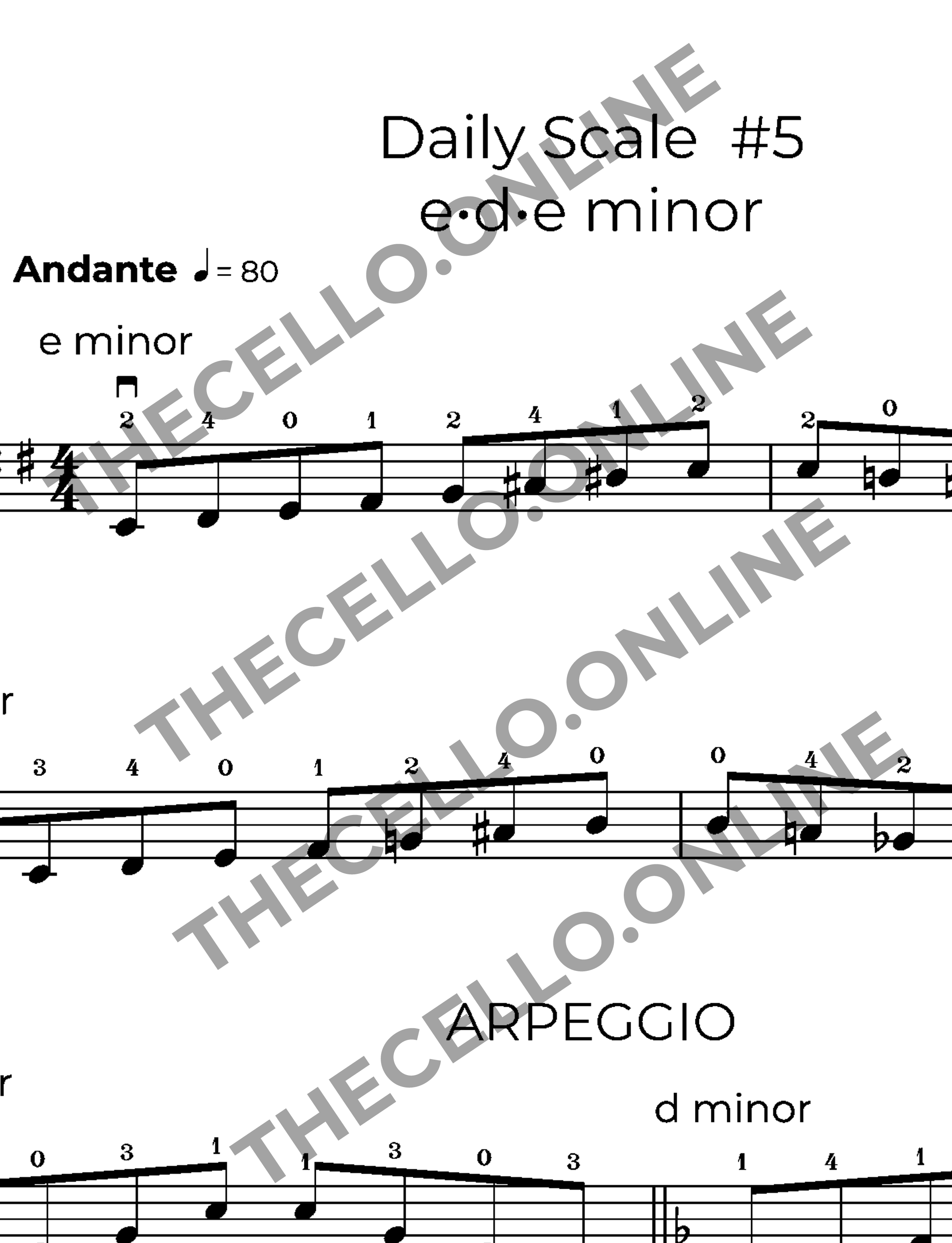 Daily Scale #5 e d e minor