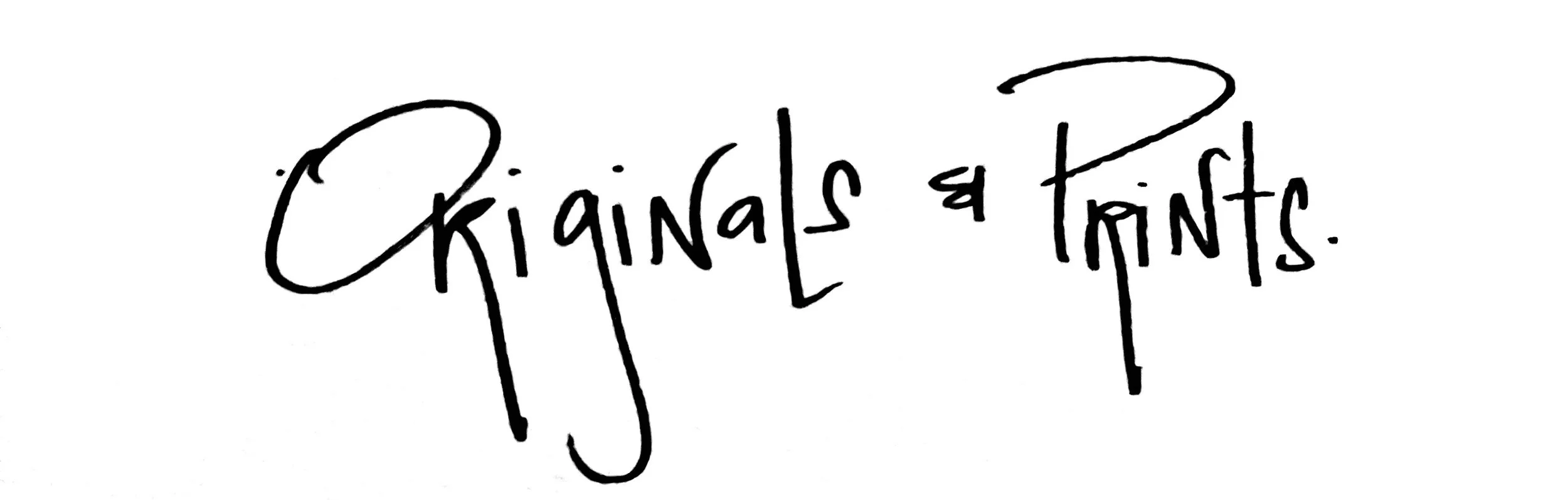 Handwritten text that says "Originals & Prints."
