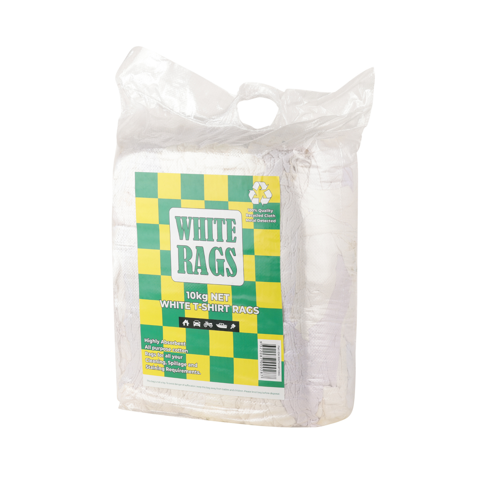 White T-shirt Rags - 10Kg