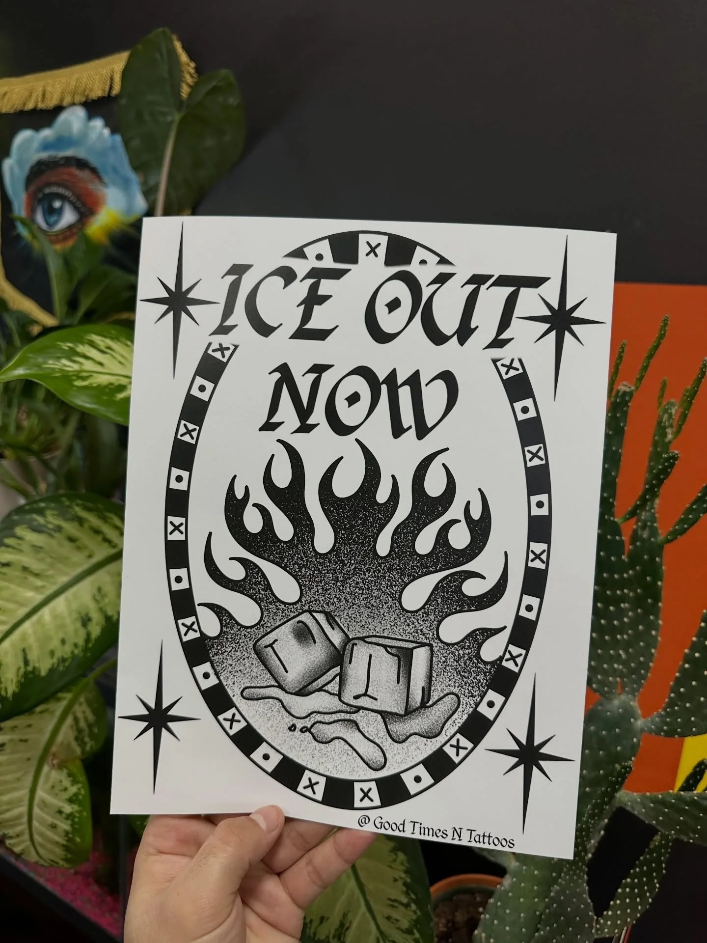 ICE OUT NOW ‼️

Graphic available for pick up in shop! 👀 If you are a business owner or know of a storefront that is for the mission and would love to support please stop by or message me to coordinate getting one of these graphics! 

ART IS A FORM 