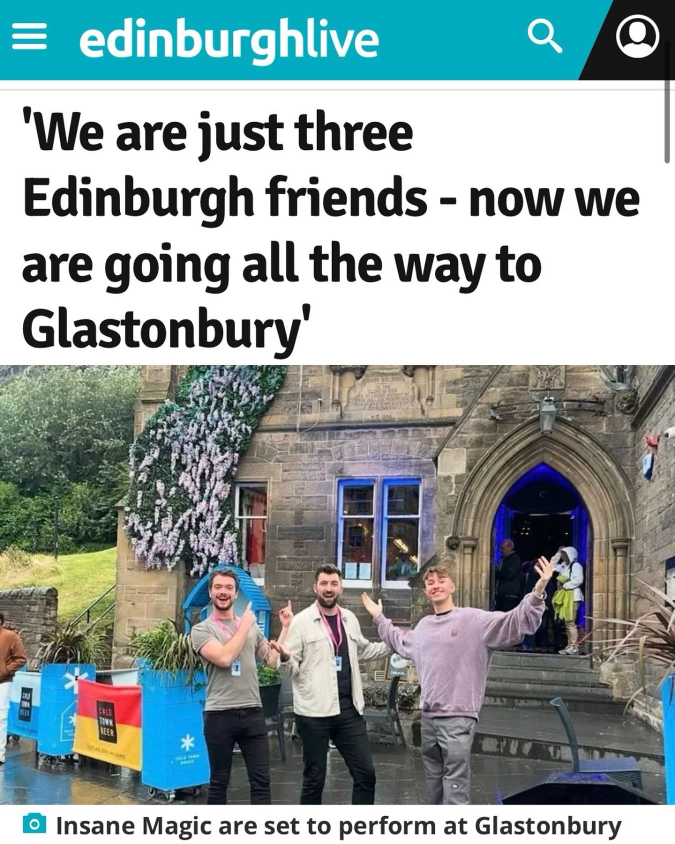Thanks to @edinburghlive for their little feature about us heading to Glastonbury with the show! 🤩

If you&rsquo;re not going, you can also catch us at @edfringe this year in our biggest show yet! Ticket link in bio! 😍