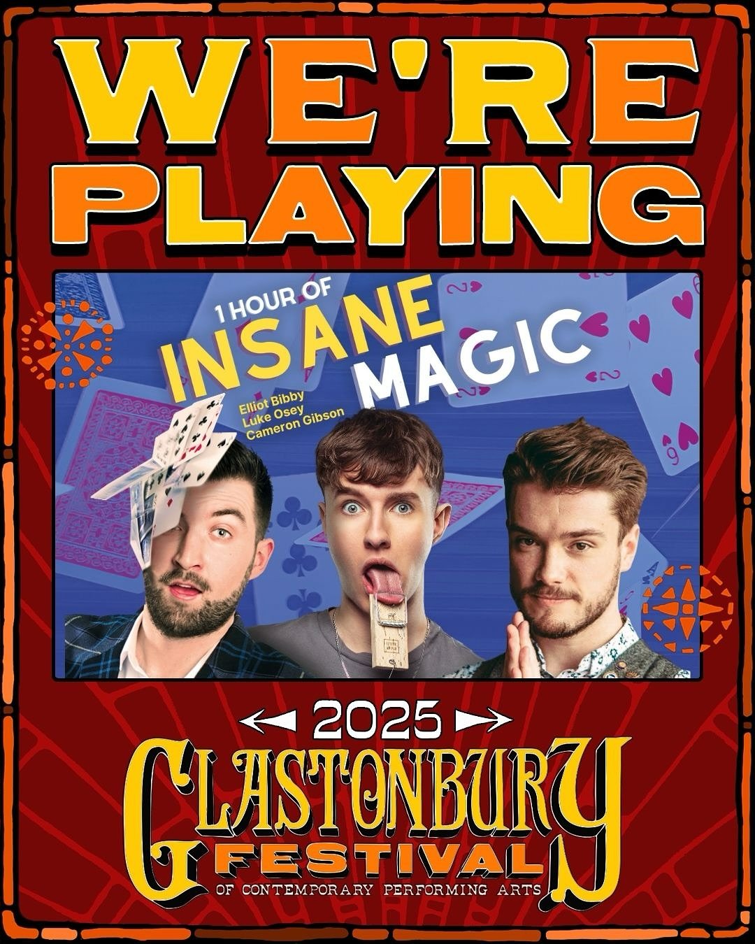 GLASTONBURY 2025 🥳🎉🍾

We are UNBELIEVABLY EXCITED to announce that we&rsquo;ve been booked to perform at @glastofest as part of the @theatre_circus_glastonbury lineup 2025! 🎭

We&rsquo;ll be performing 3 shows over the weekend in the MASSIVE @gla