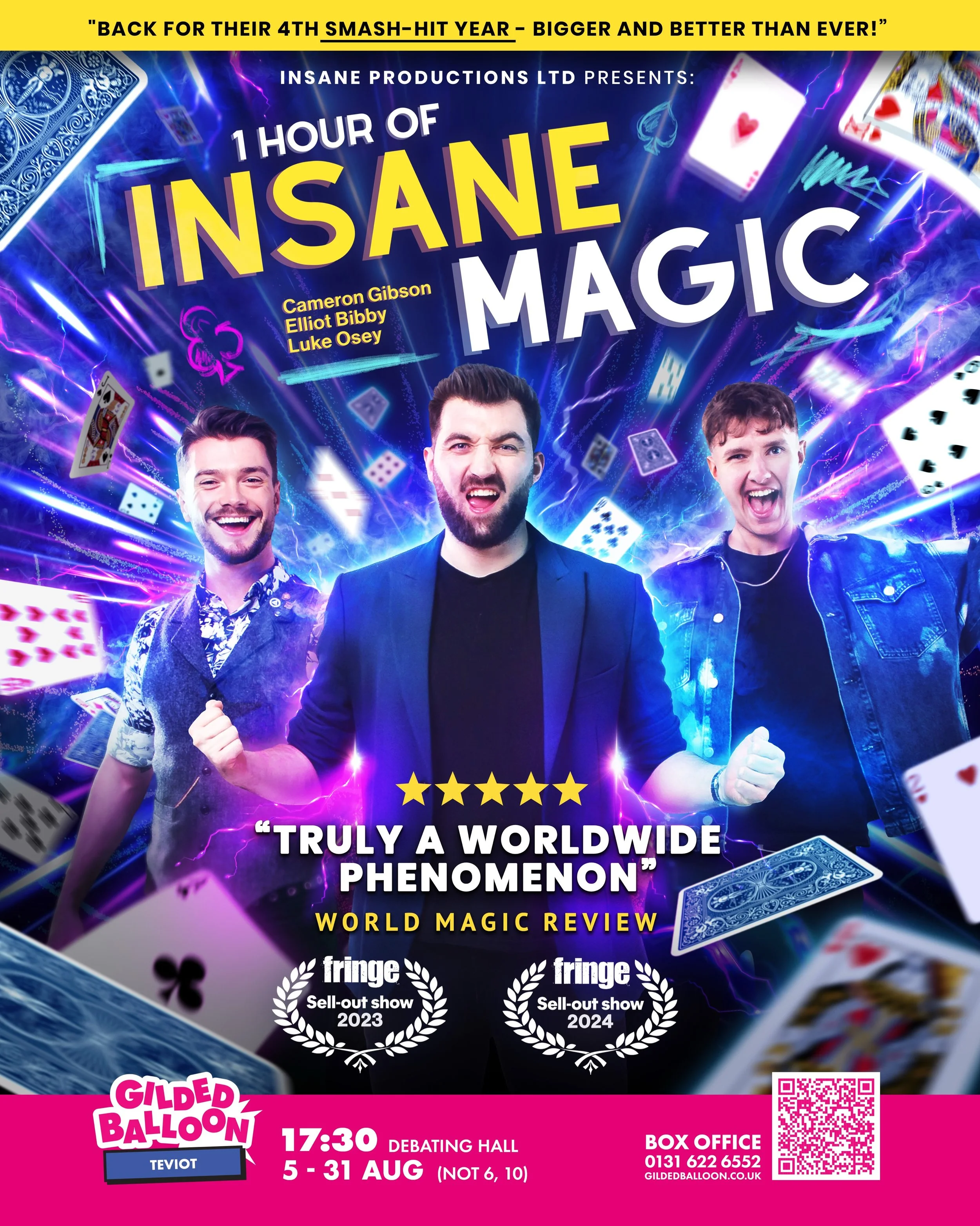 ⚡️Insane Magic 2026 @ EdFringe⚡️

What do you think of our new poster for 2026?!
Design by @edwardjdesign 🤩 &amp; photo by @dylanwoodley 

Our 2026 EdFringe show is the BIGGEST and BEST show we&rsquo;ve ever done - and we can&rsquo;t wait to share i