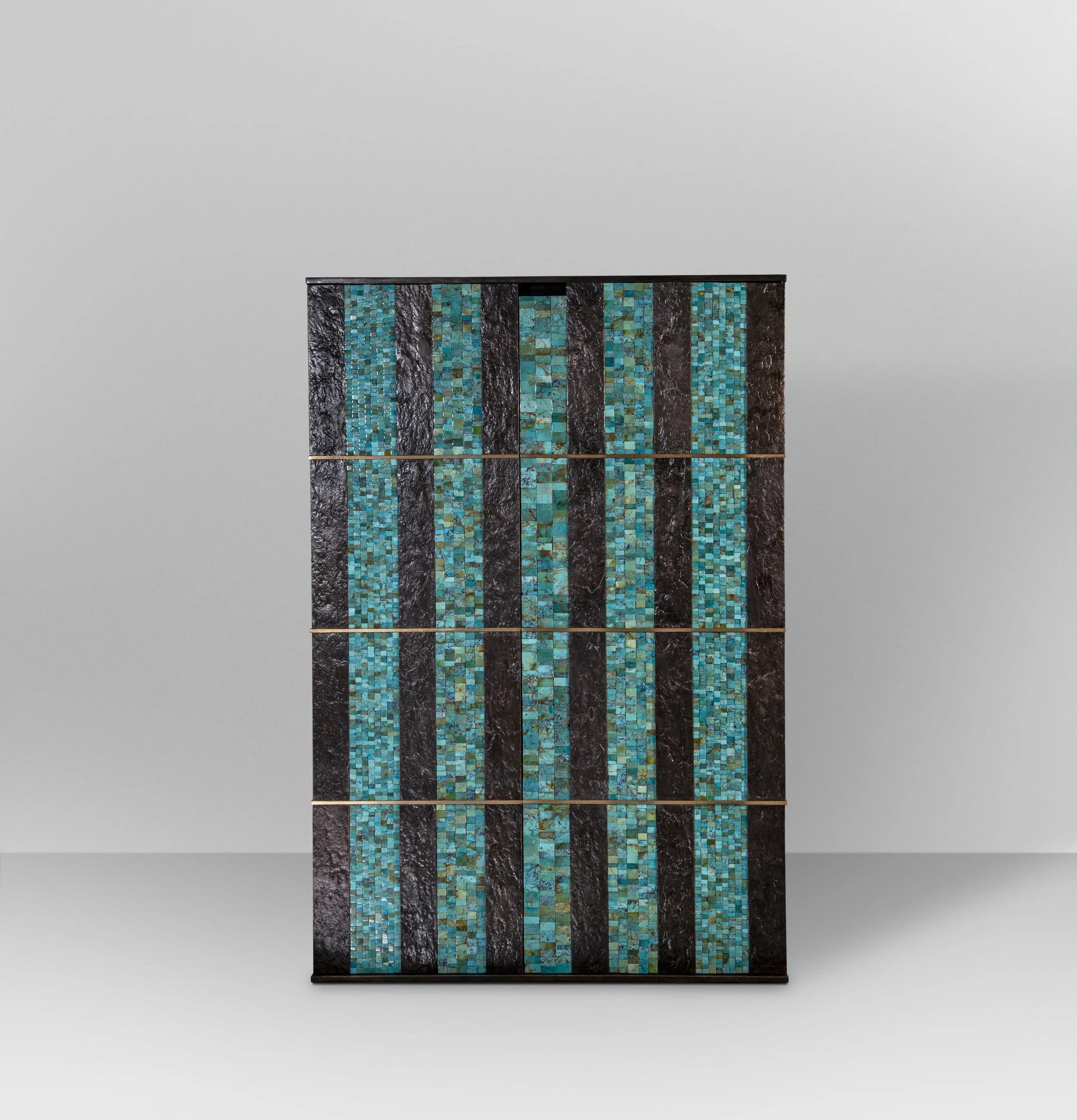 TURQUOISE 'STRIPED' CABINET