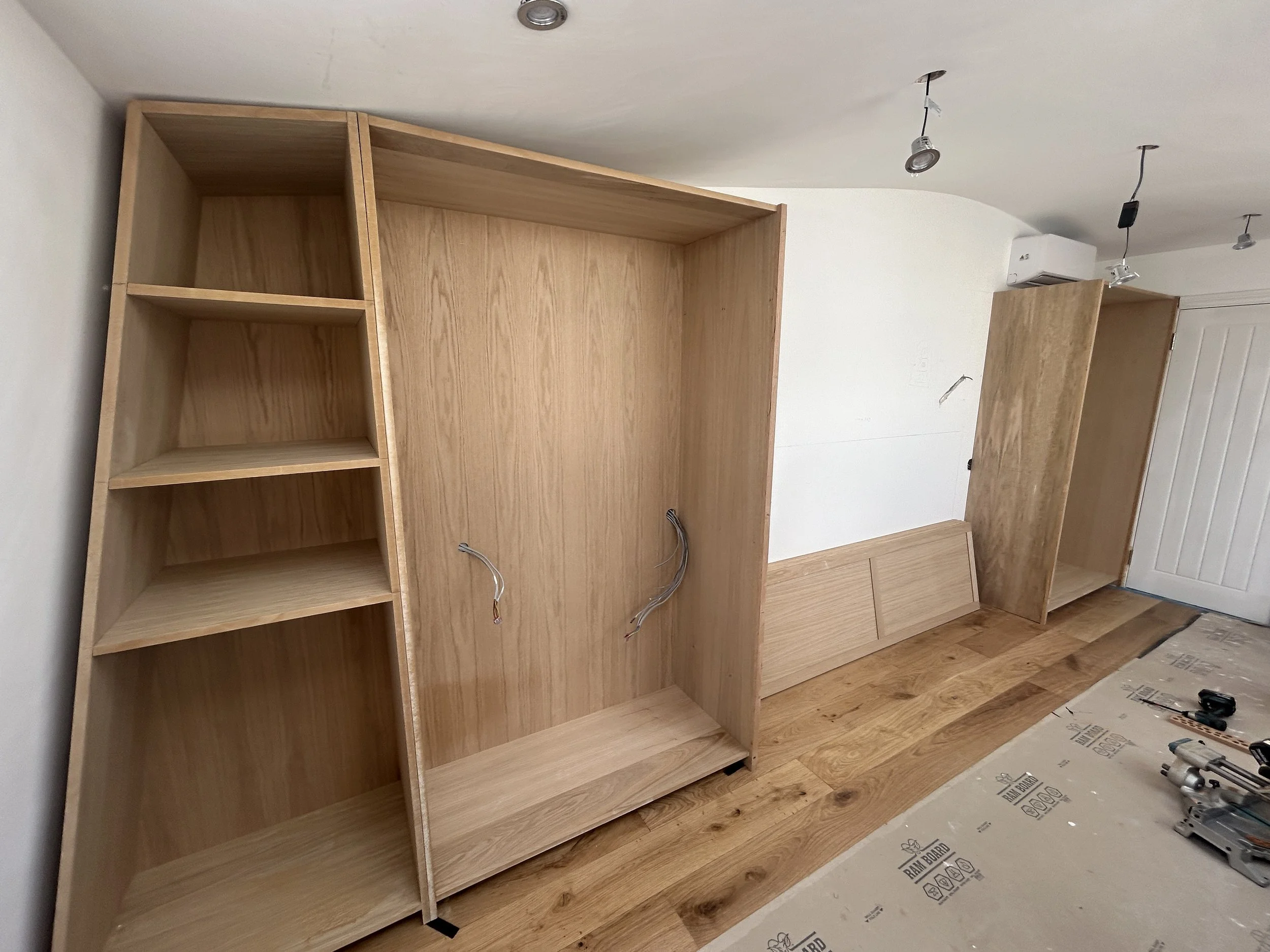 Here you can see the overall frame and structure, ready for drawers and doors.