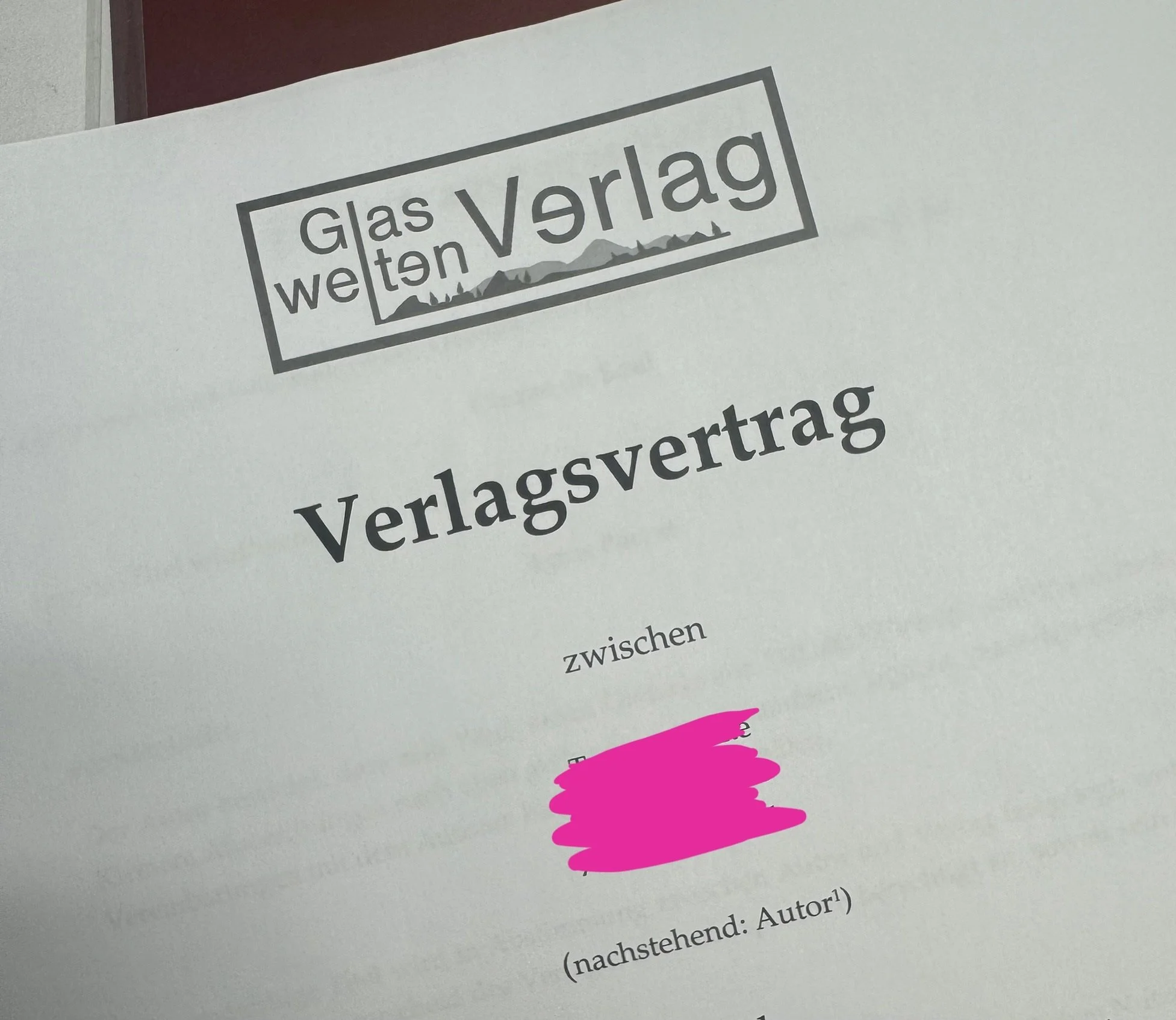 Verlagsvertrag ✨