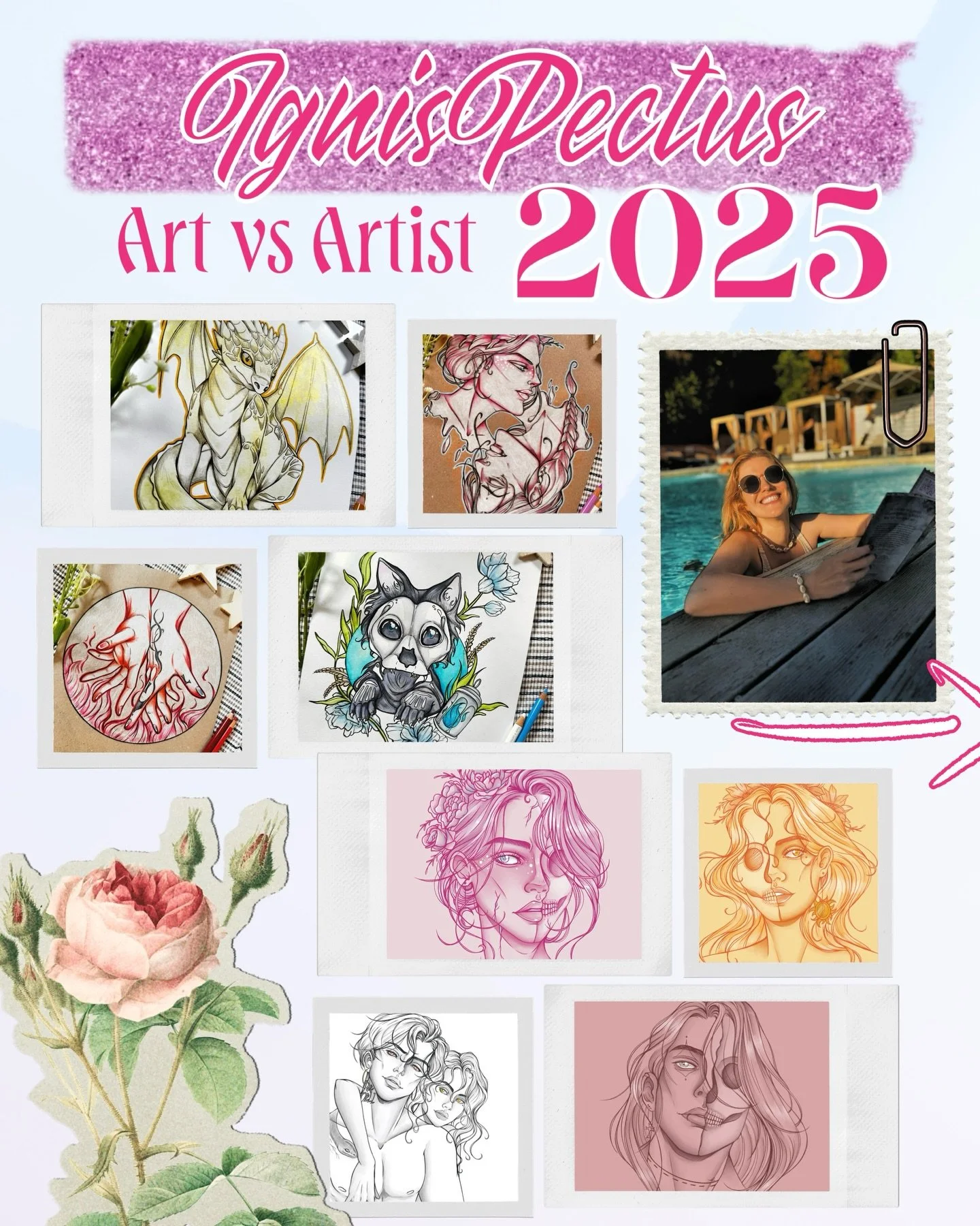 Art 🖼️ vs Artist 🧑&zwj;🎨 

Eine Tradition am Jahresende, die sich inzwischen echt bei mir etabliert hat, ist die Art vs Artist Challenge ☺️✨ 

Bei dieser pr&auml;sentiert man seine Werke &uuml;ber das Jahr und ein Bild von sich. Finde es immer spa