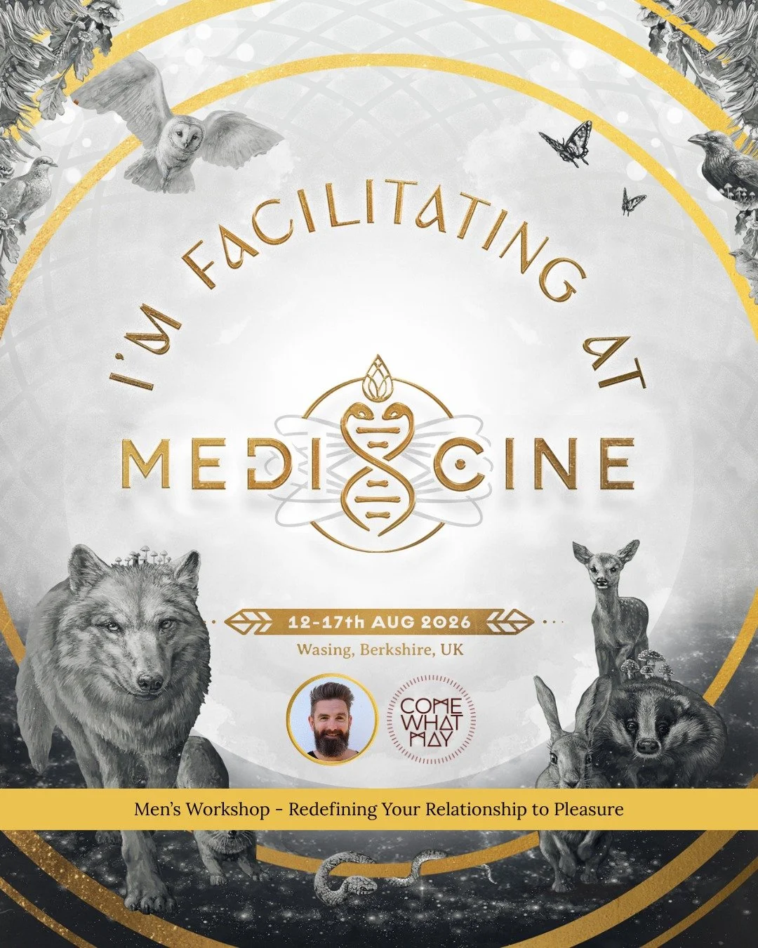 I am very proud to announce that I will be Facilitating at @medicinefestival this year. 

I've been knocking on the door for a number of years and I'm extremely excited to bring my work to this stage. 

Beautifully and cosmically, I am in the process