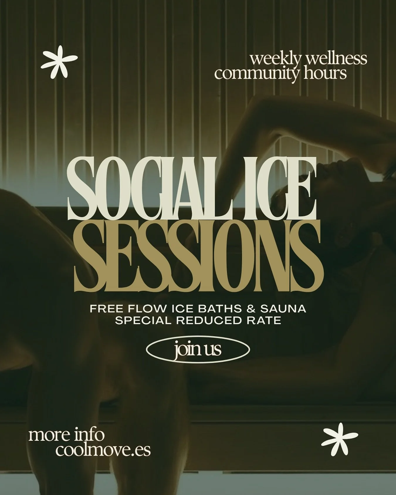 Ready to join the COOL MOVE community?

SOCIAL ICE SESSIONS are our weekly community hours:

&bull;⁠ ⁠Mondays 19:30&ndash;21:00 &amp; Saturdays 15:30&ndash;17:00
&bull;⁠ ⁠Max 12 people per session (normally 4)
&bull;⁠ ⁠Reduced rate: 12 euros (normall
