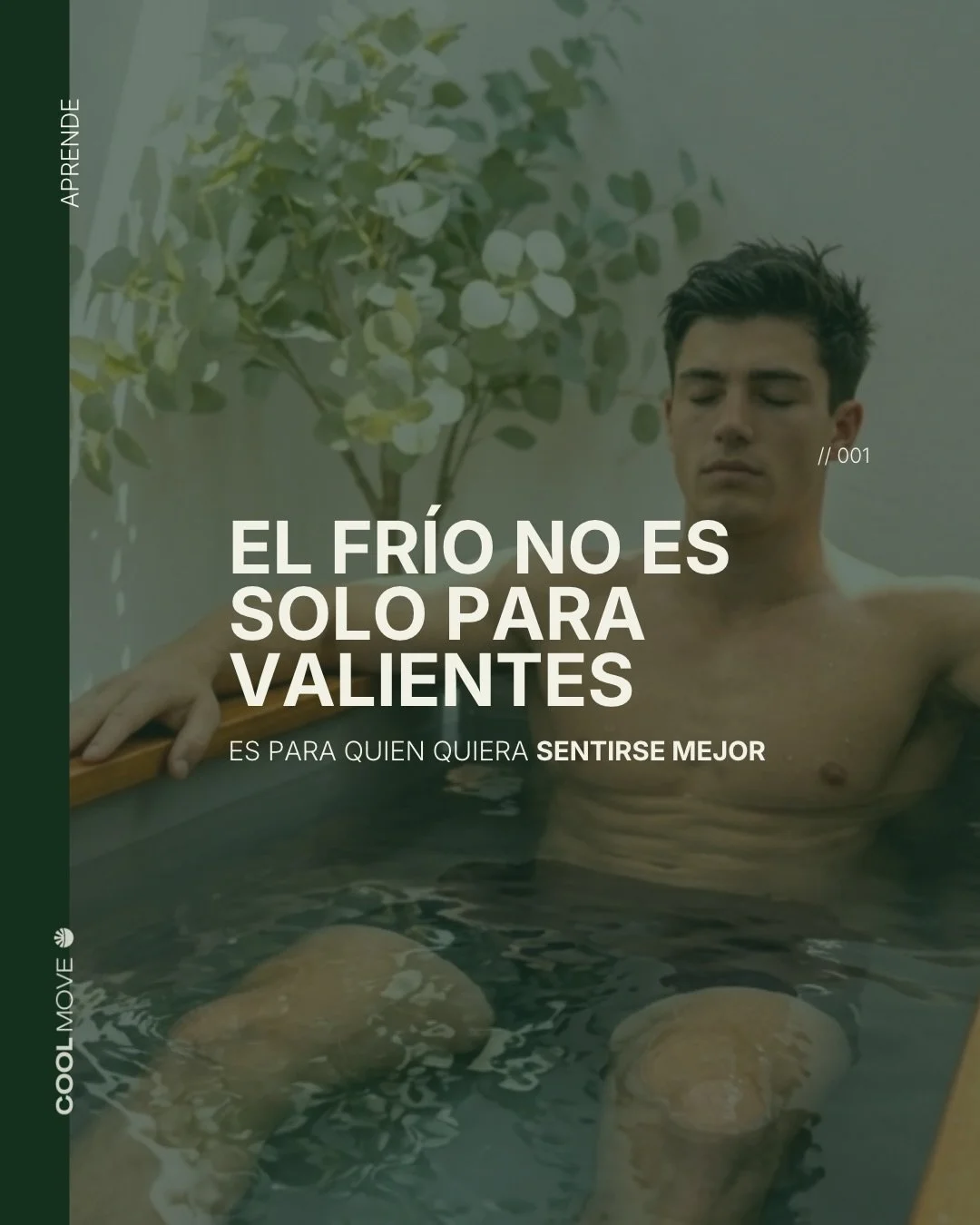 El fr&iacute;o no es solo para valientes.

Es para la cabeza que no se apaga.
Para el cuerpo que entrena y no recupera.
Para las noches que se hacen largas.

10 minutos de calor. 1 de fr&iacute;o. Respira.
Los nervios entran contigo. Se quedan en el 