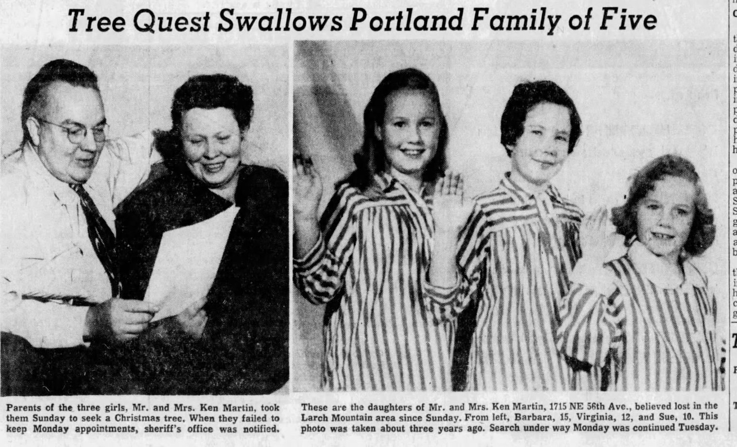 The Vanishing Martin Family: A 1958 Oregon Mystery