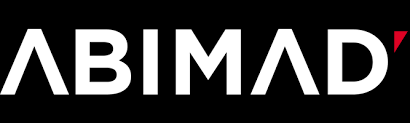 ABIMAD logo with bold white letters on black background and a red accent.