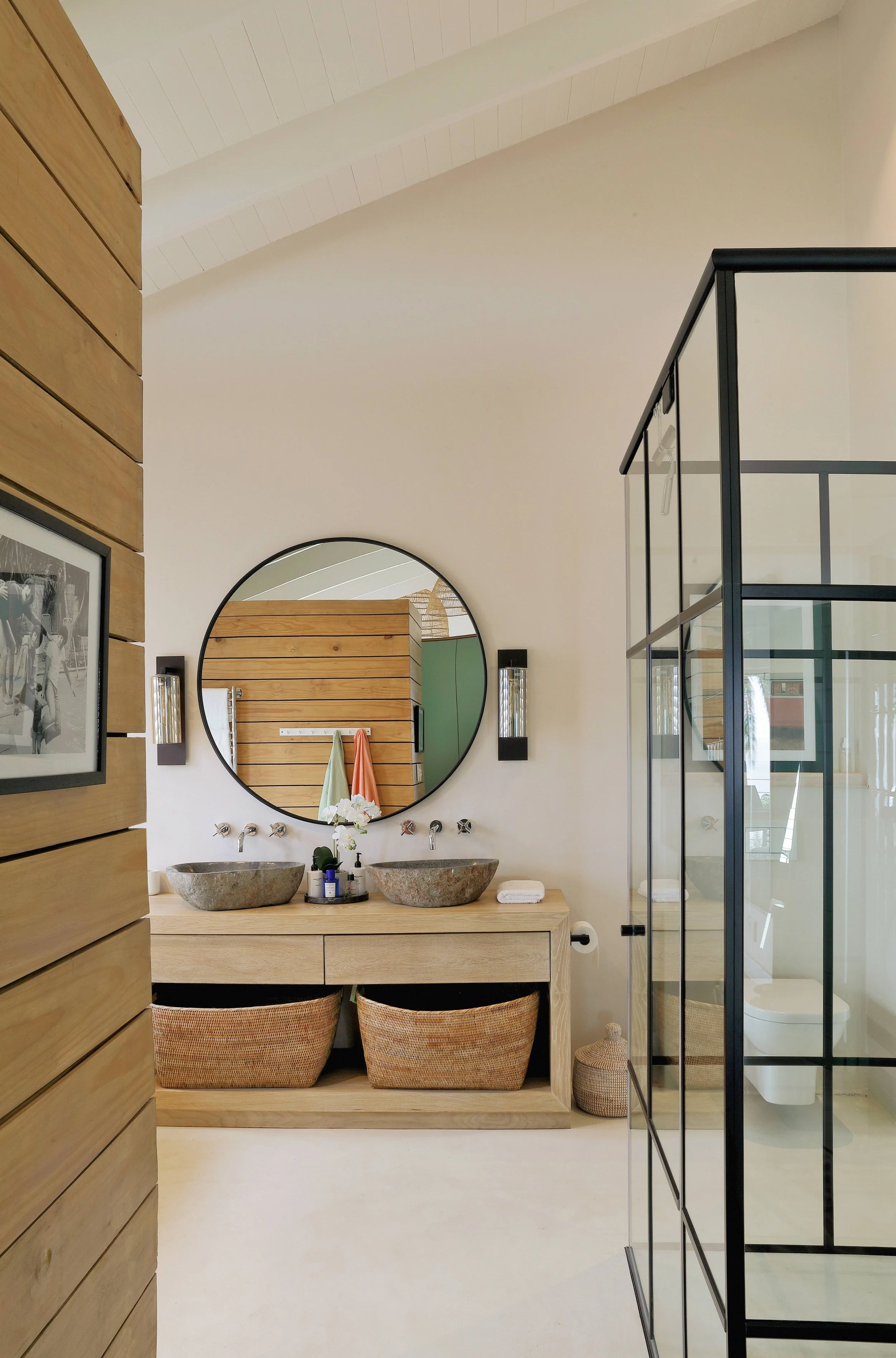 Strandhaus Llandudno Kapstadt, entspannte Einrichtung mit natürlichen Materialien, Badezimmer, Anja Lehne fine interiors