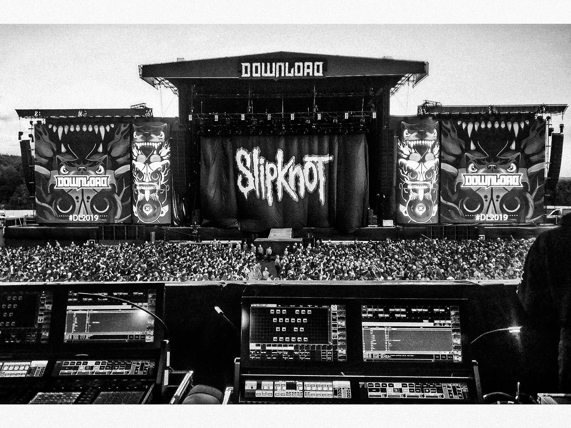 Slipknot - Download 2019 - I climbed up the front of house tower to the sound desk to take this photo before Slipknot took to the stage