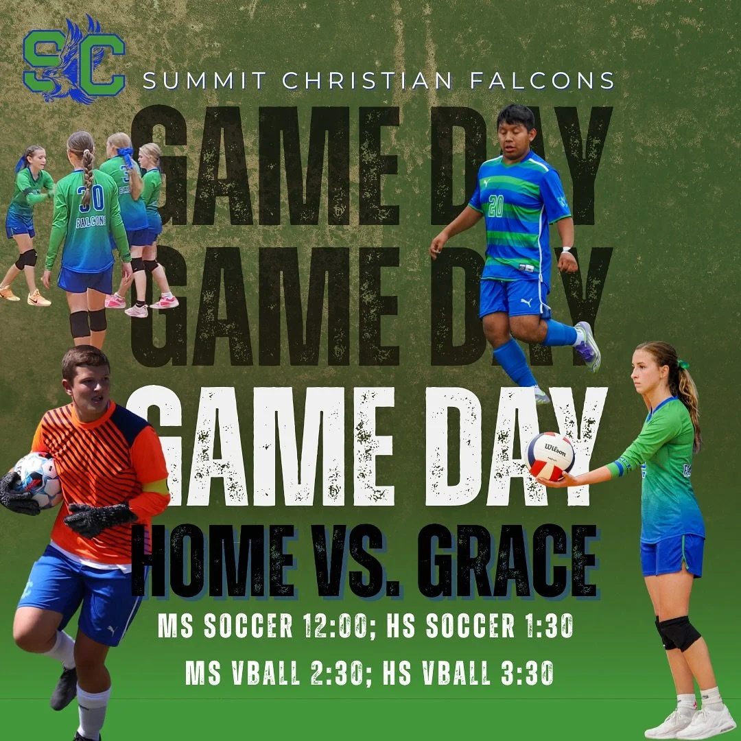 Catch our soccer and volleyball teams all at home today!!
Let’s go Falcons! πβ½οΈππ
•••
Soccer
π Grace Christian
β° 12:00pm - Middle school
1:30pm - High school
π SCA
•••
Volleyball
π Grace Christian
β° 2:3