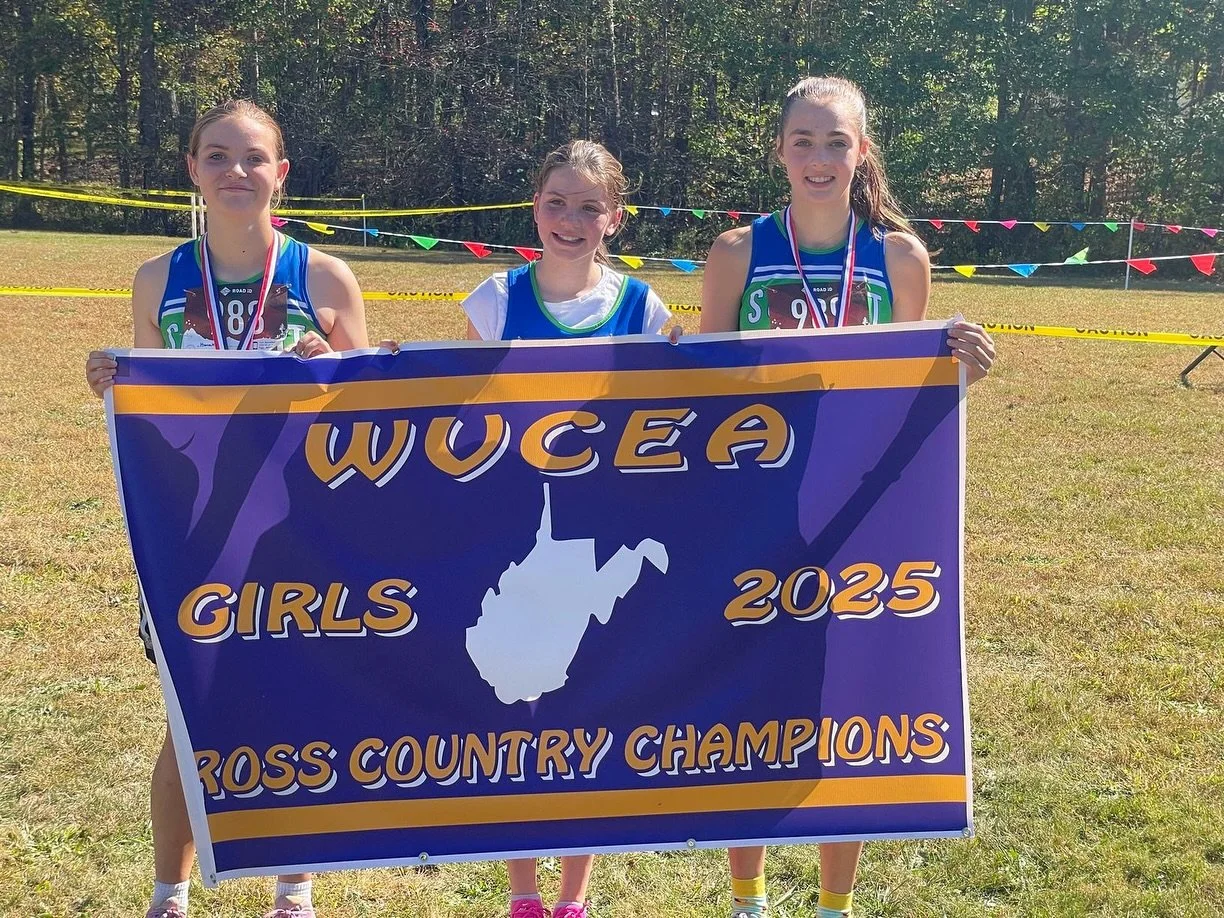 Congratulations to our middle school cross country teams who both brought home the WVCEA championship banner today! Way to go Falcons!! ππ‍βοΈππ
Top 10 finishers:
Girls 
2nd - Aubrey Royce 13:49.10
3rd - Bethany Honaker 15:01.05
5th - Jayne G