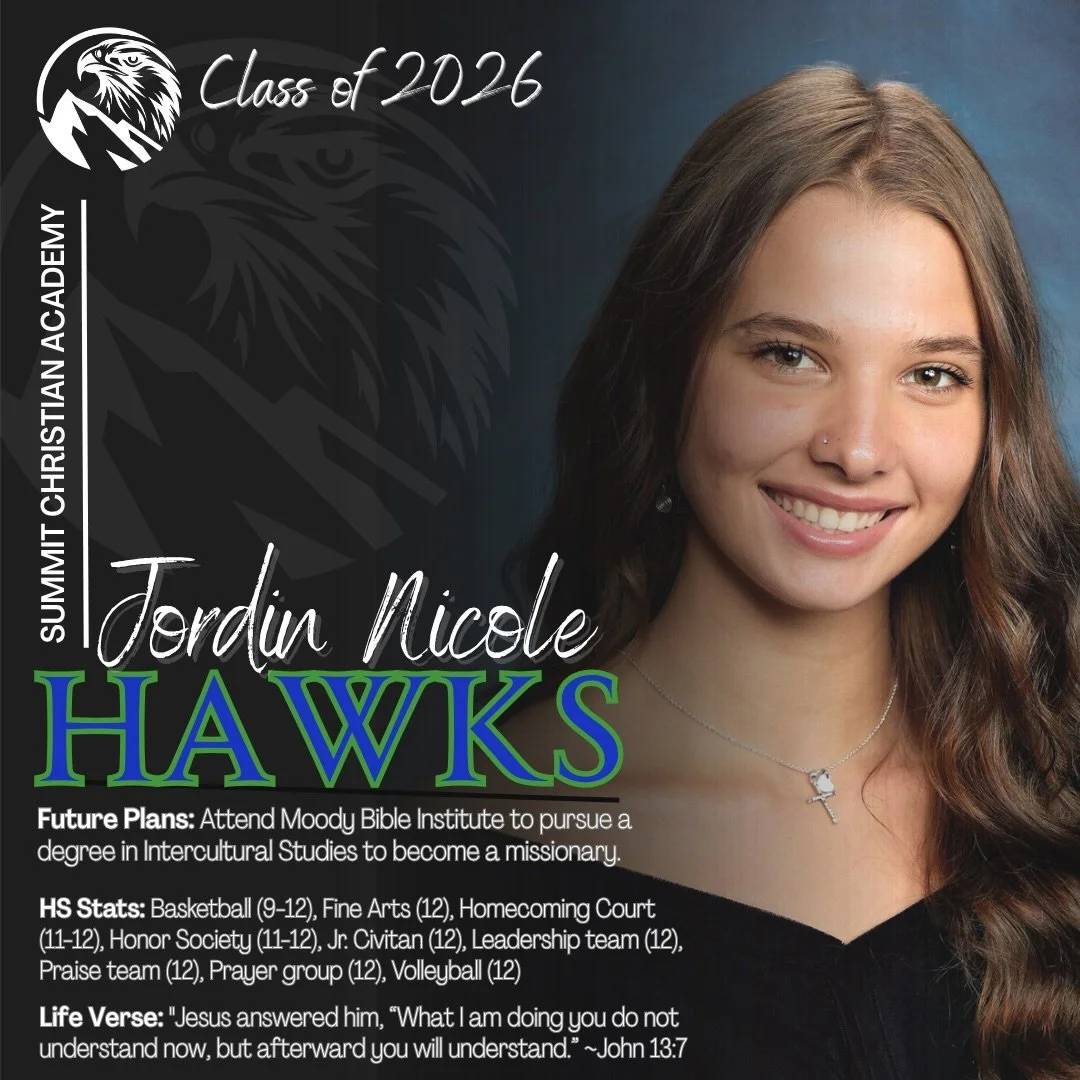 ✨Countdown to Graduation! 

🎓 Senior Spotlight ~ Jordin Nicole Hawks

We&rsquo;re proud to shine the spotlight on a member of the Class of 2026! We love our seniors. Congratulations! 💚👩&zwj;🎓💙

#SeniorSpotlight #ClassOf2026 #Graduation