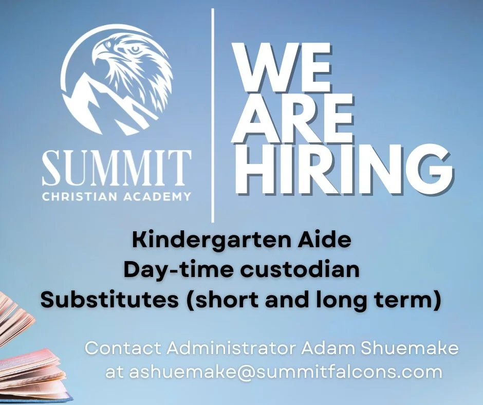 Join our team for the 2026-2027 school year! We are growing and are in need of an additional kindergarten aide, one day-time custodian, one long term substitute (beginning in October), and multiple day by day substitutes. 

Interested applicants shou
