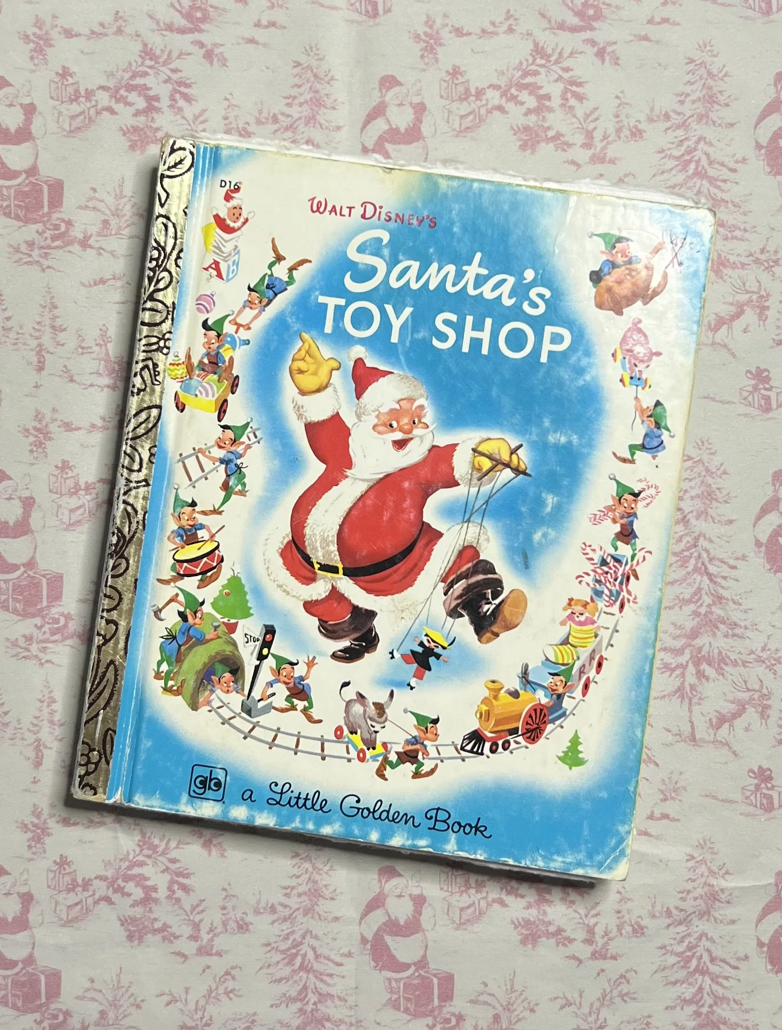 Santa's Toy Shop  - 1974 Vintage Little Golden Book Art Journal