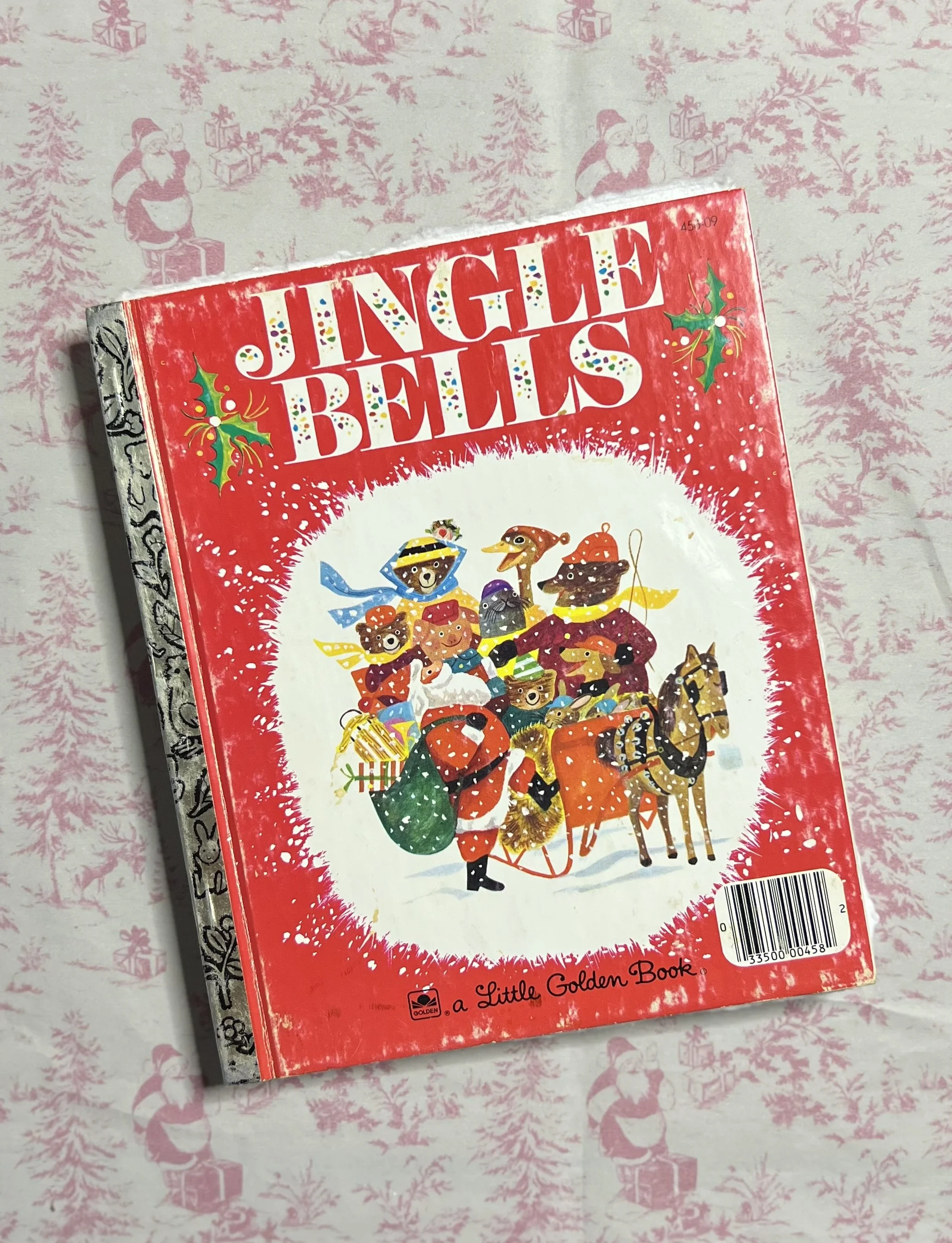 Jingle Bells  - 1964 Vintage Little Golden Book Art Journal