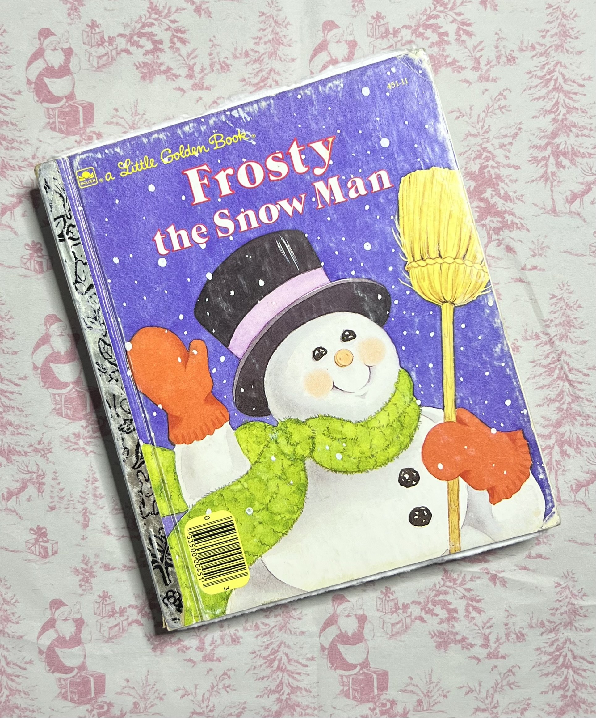 Frosty the Snow Man  - 1989 Vintage Little Golden Book Art Journal