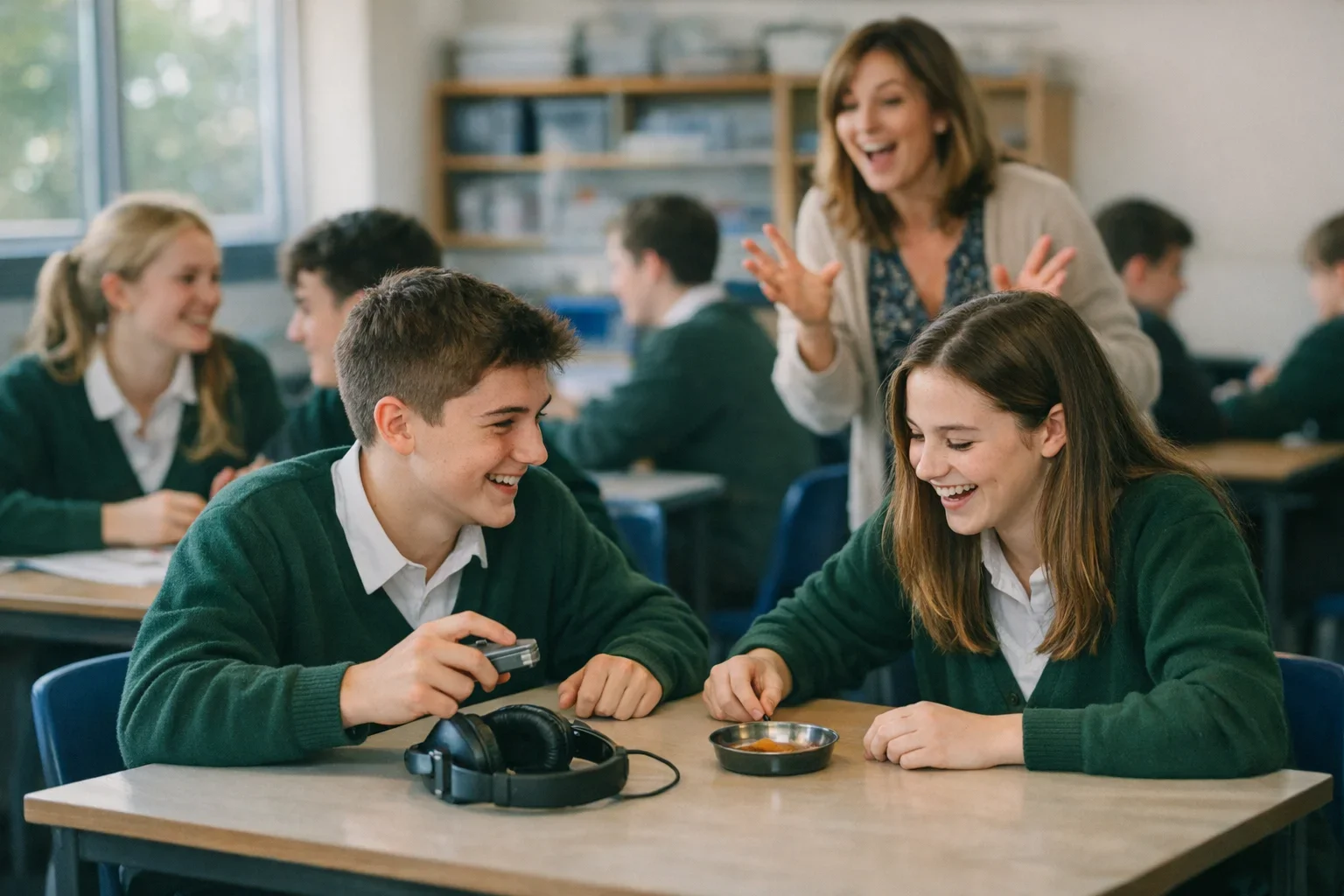Students learning together at a Christian school