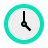 A clock showing the time as approximately 4:05.