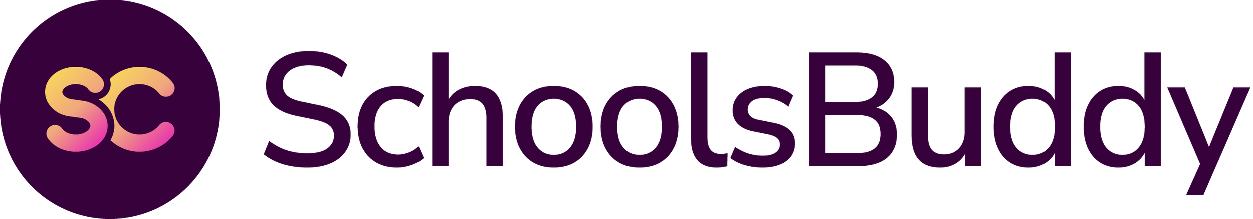 Schoology logo with purple and pink gradient letters and icon