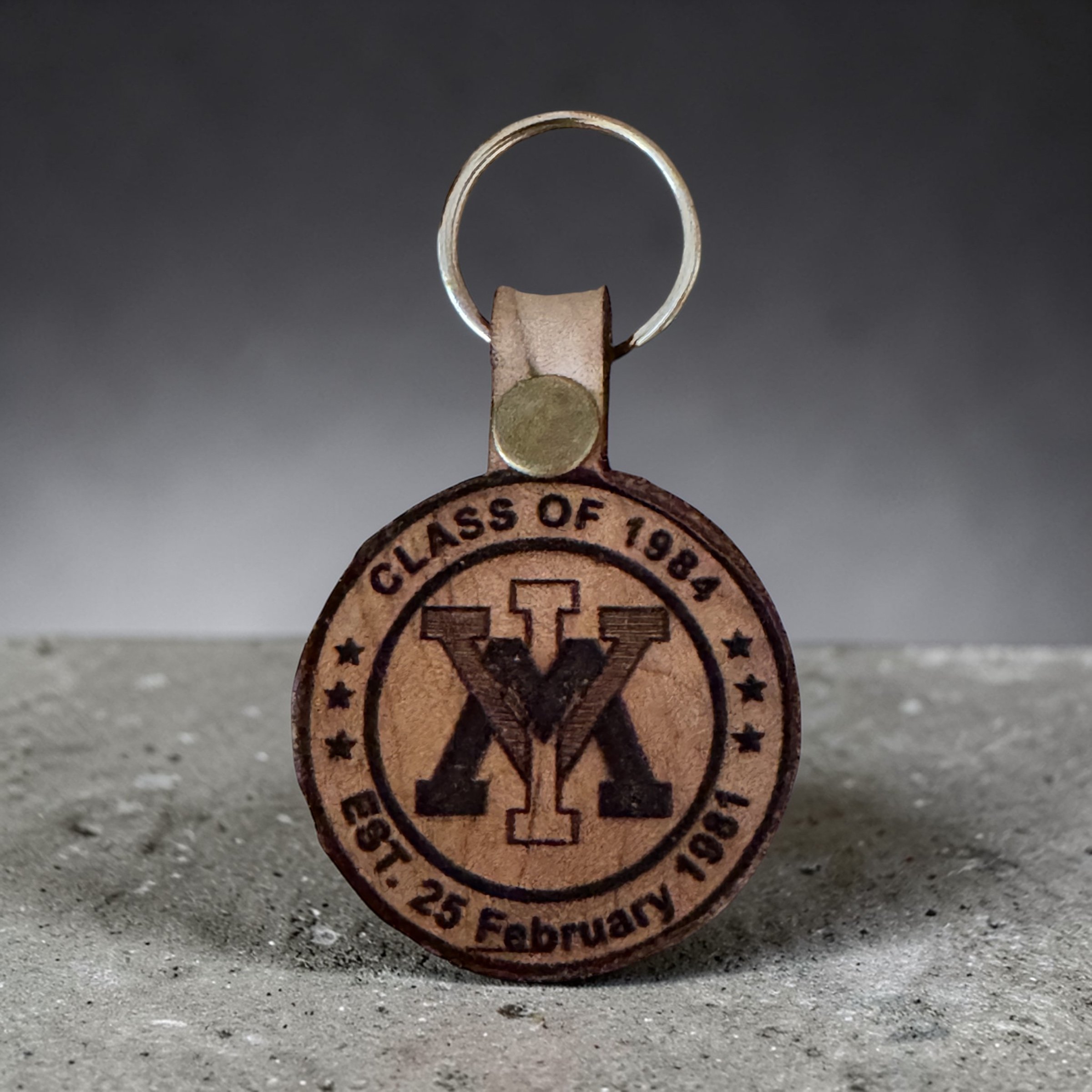 VMI Class of 1984 Commemorative Leather Key Fob