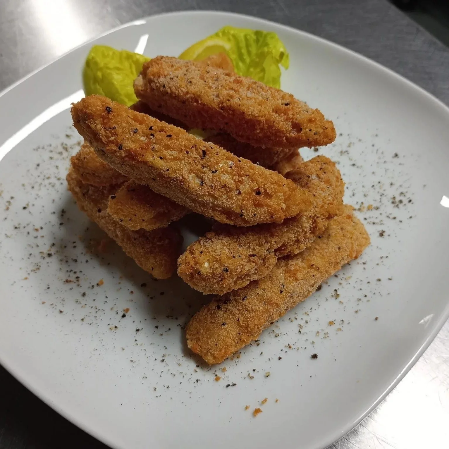 Sole goujons lemon and pepper