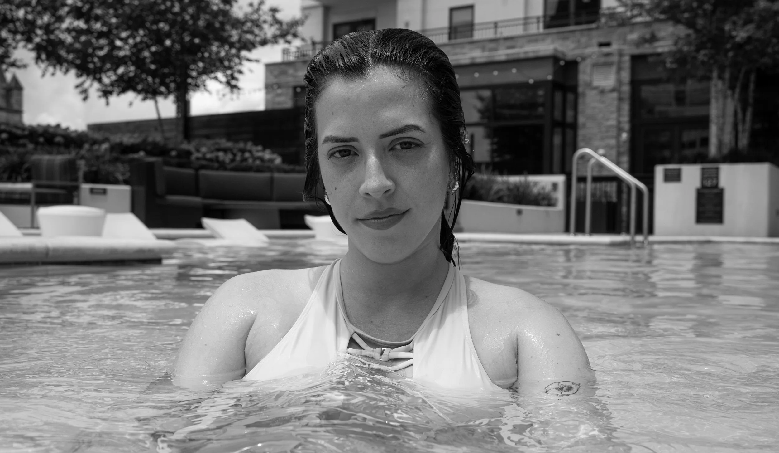 rayna silvia photography of model and music artist ad astra at the hadley in midtown atlanta black and white