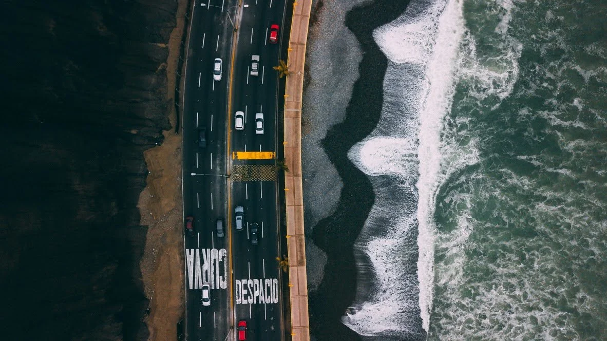 ocean meets highway drone 