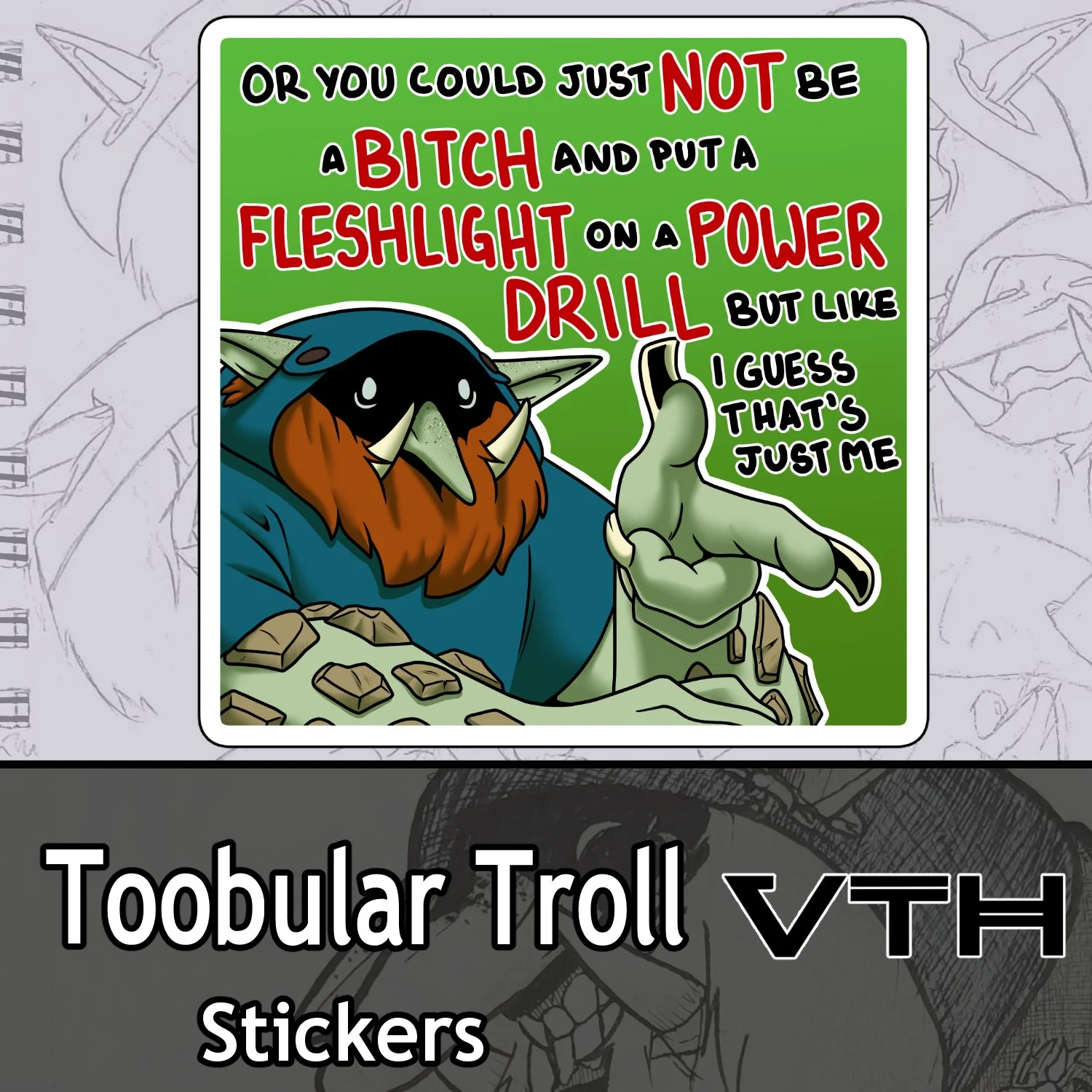 Toobular Troll Drill Sticker