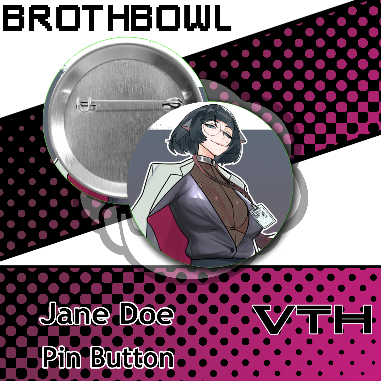 ZZZ Jane Doe Button Pin - Brothbowl