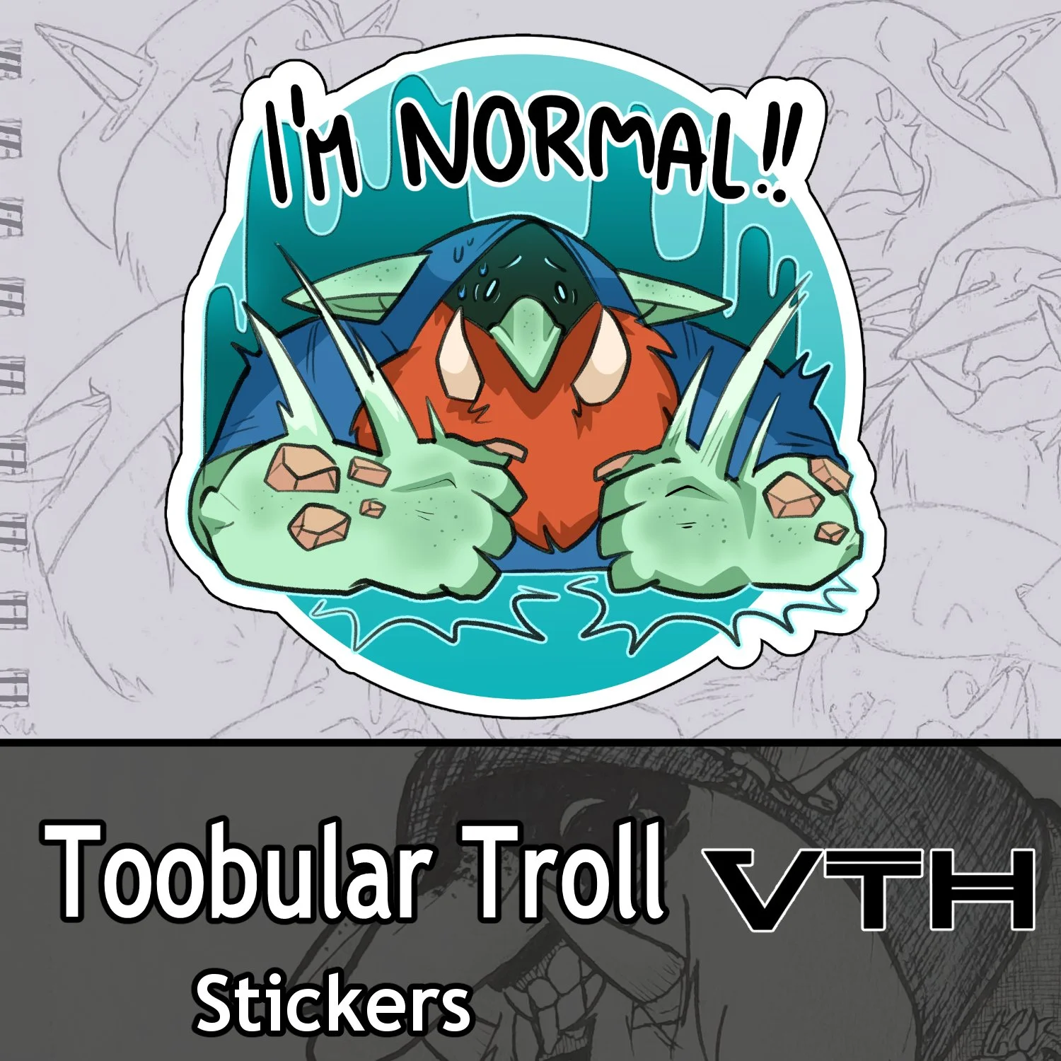 Toobular Troll "I'm Normal." Sticker