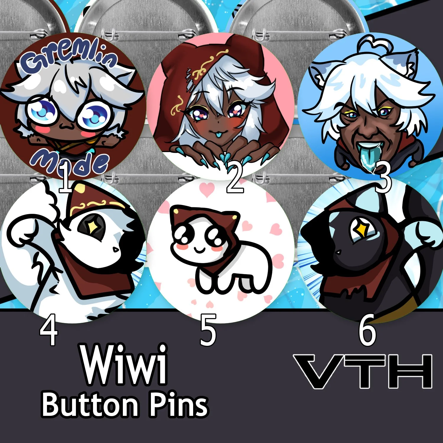 Wiwi Button Pins