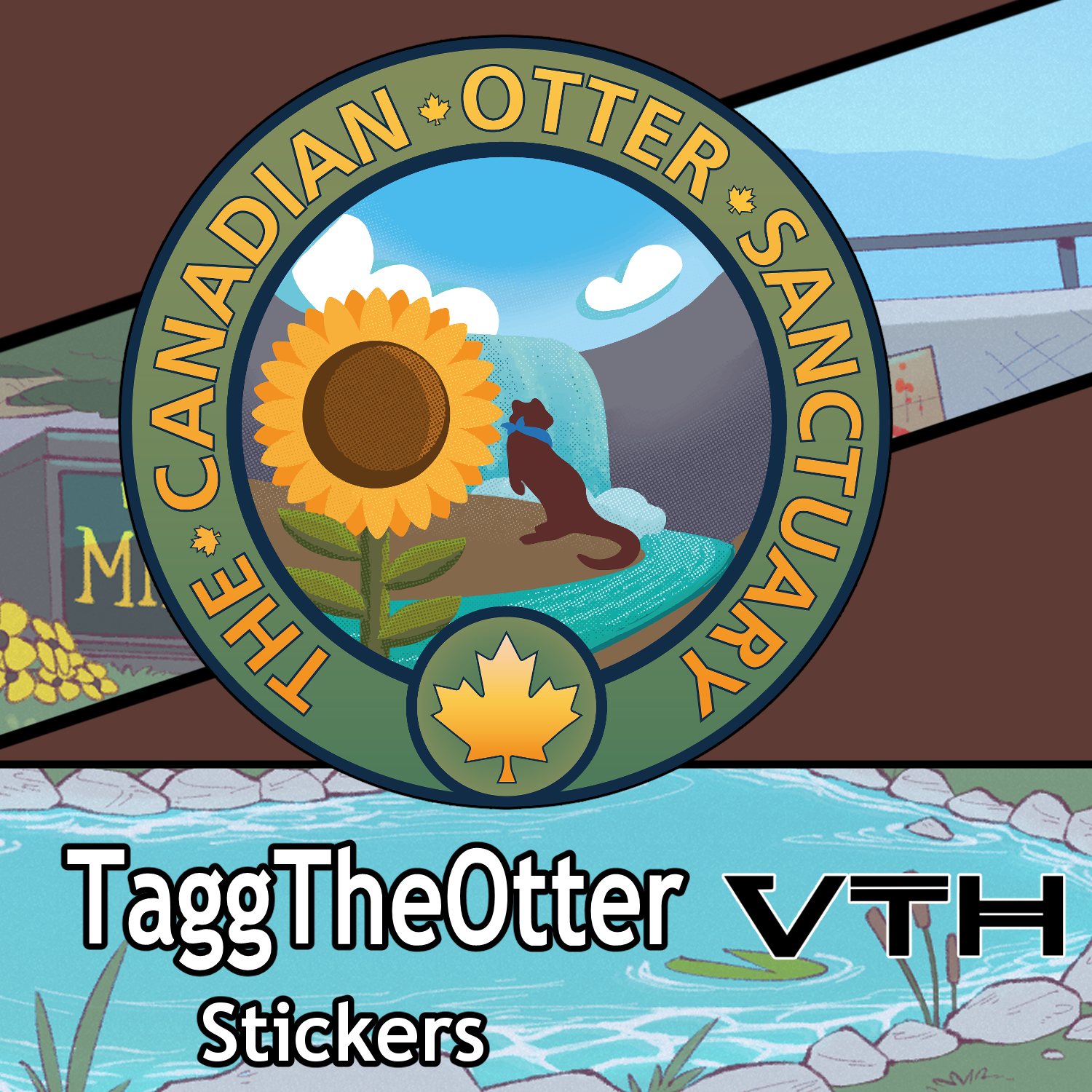 Tagg the Otter The Canadian Otter Sanctuary Sticker