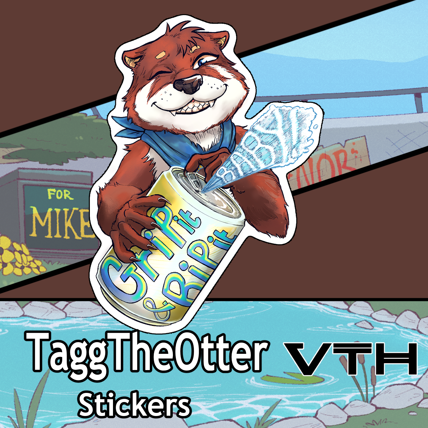 Tagg The Otter Grip It & Rip It Sticker