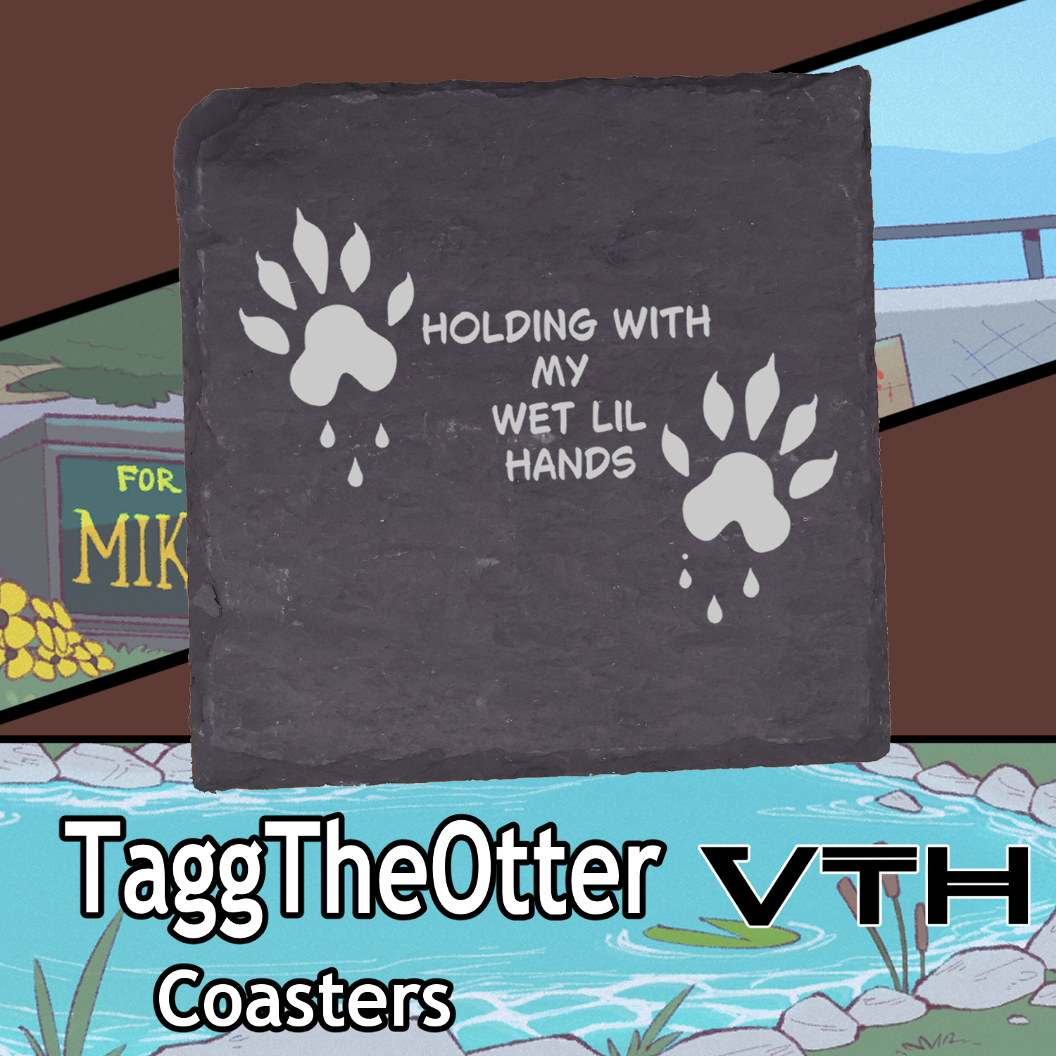 Tagg The Otter Wet Lil Hands Coaster