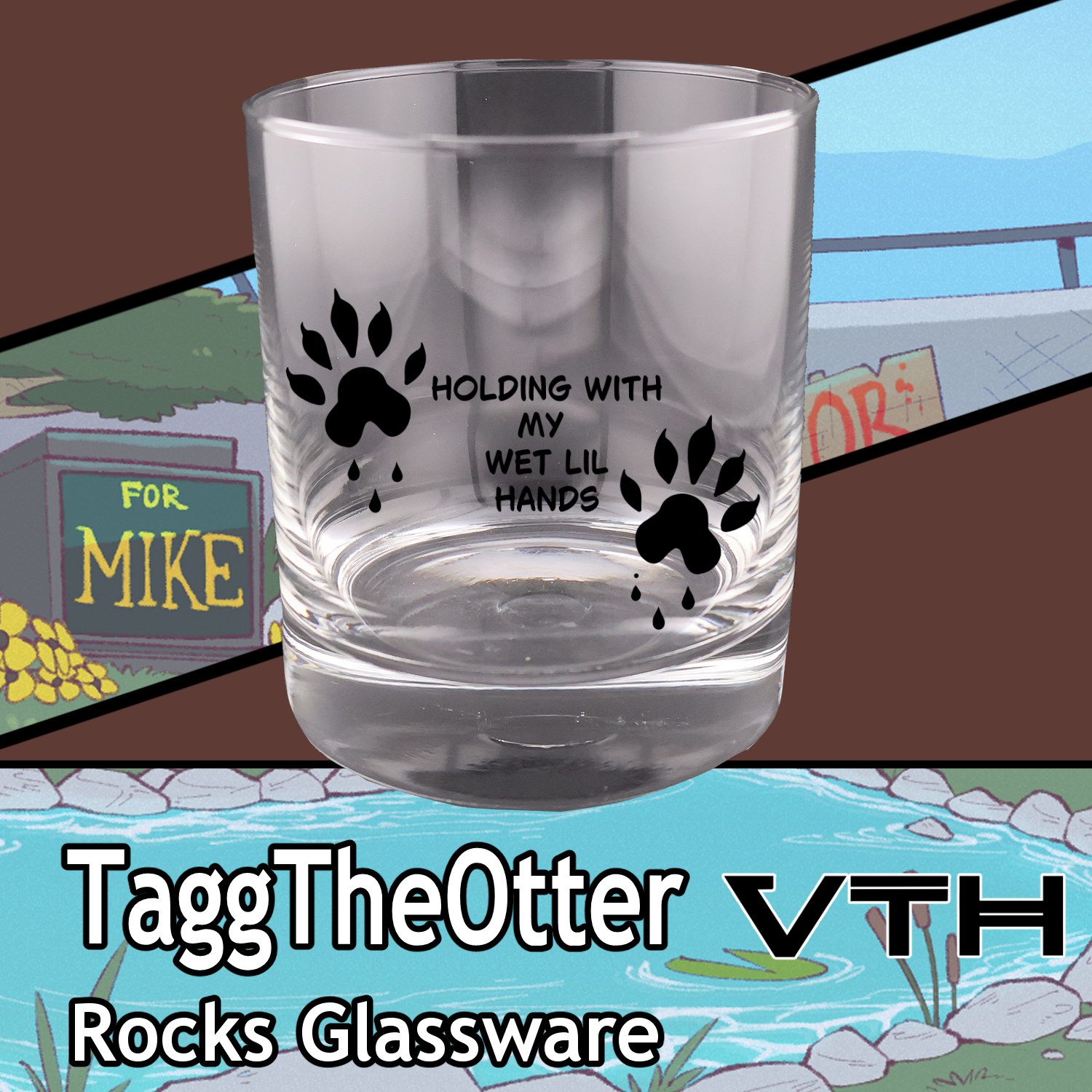 Tagg The Otter Wet Lil Hands Rocks Glassware