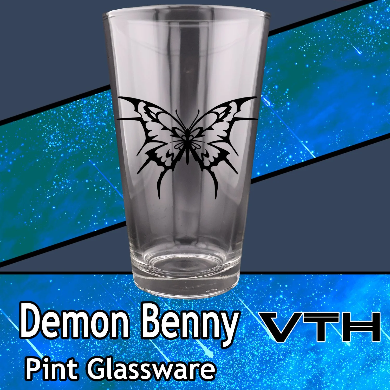 Demon Benny RockStar Butterfly Pint Glass