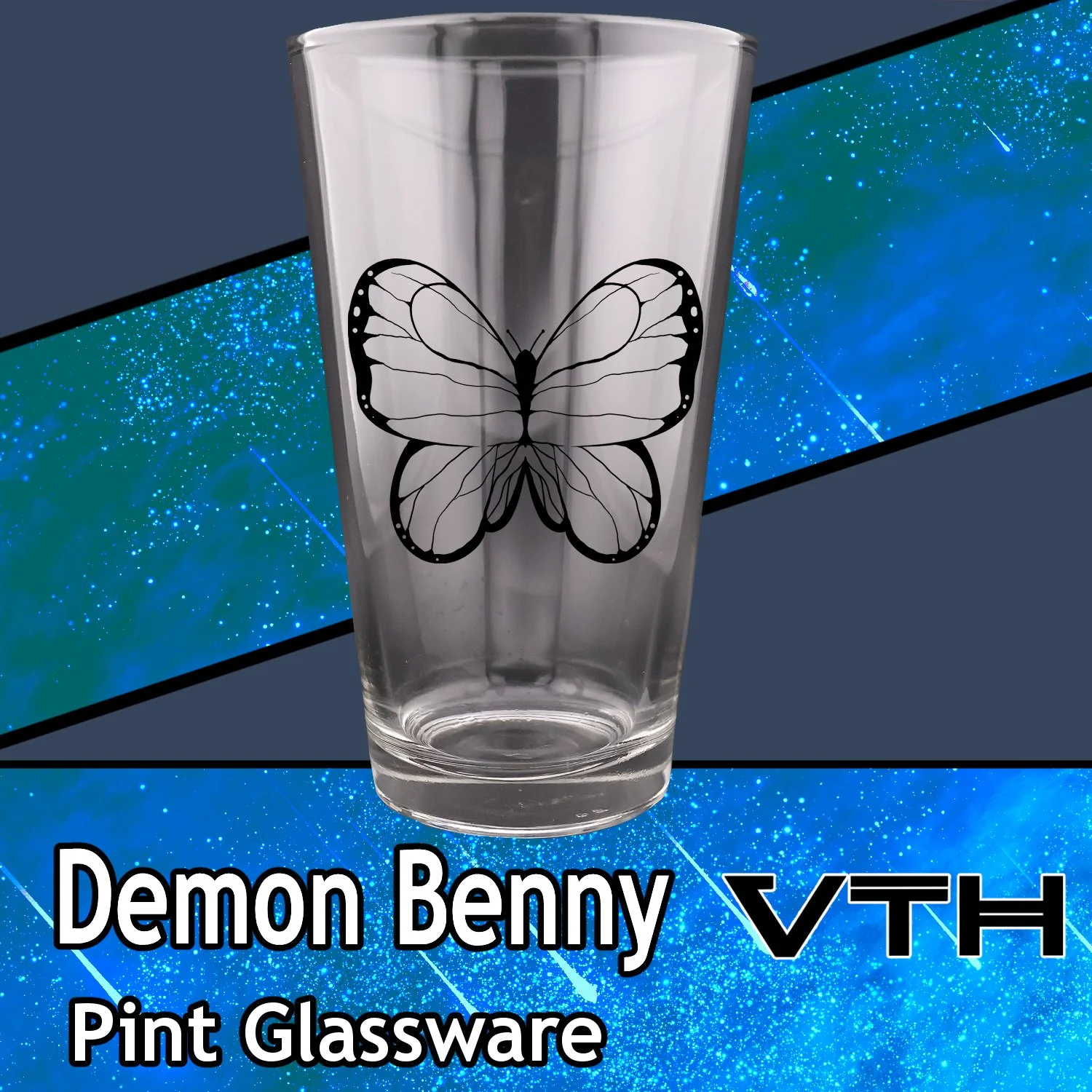 Demon Benny Butterfly Pint Glass