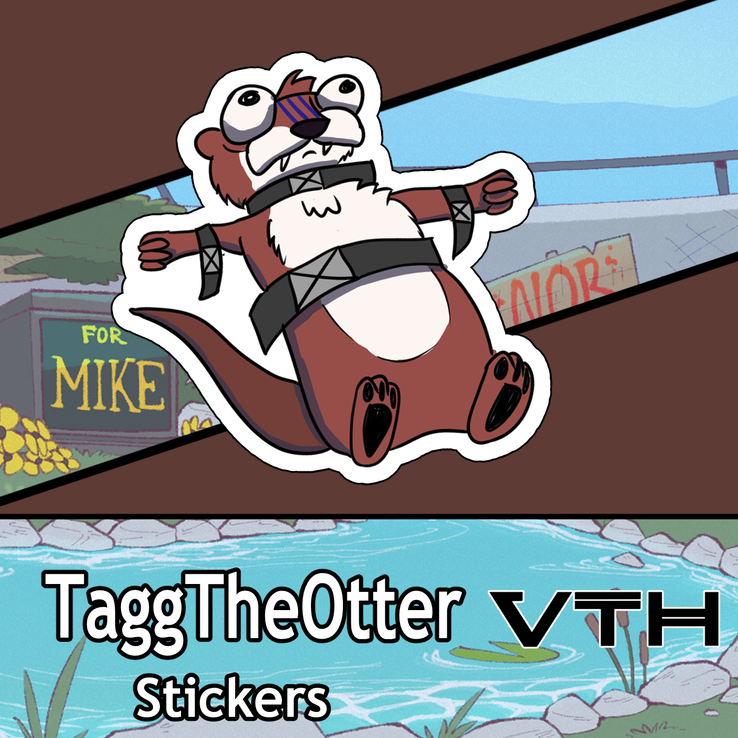 Tagg The Otter Stuck Sticker