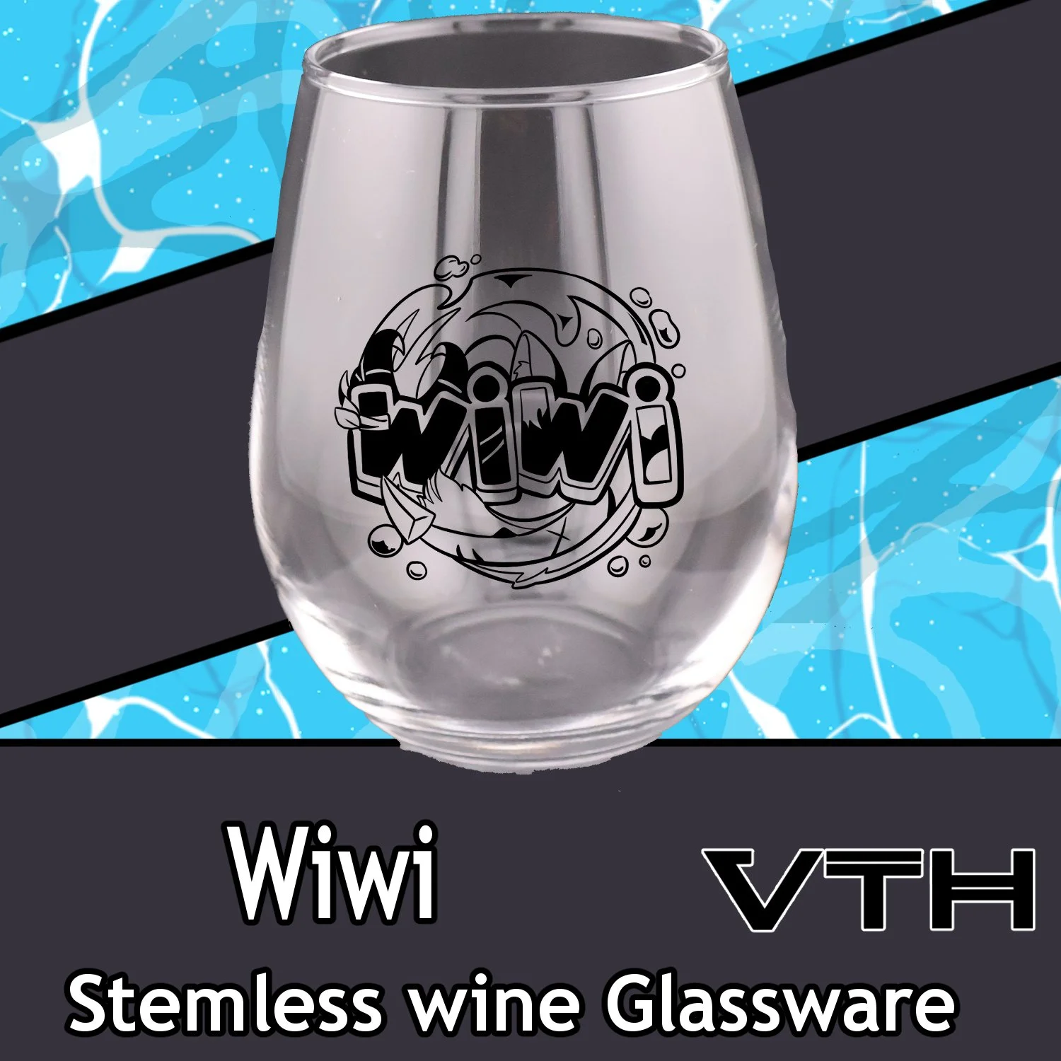 Wiwi Logo Stemless Wine  Glass
