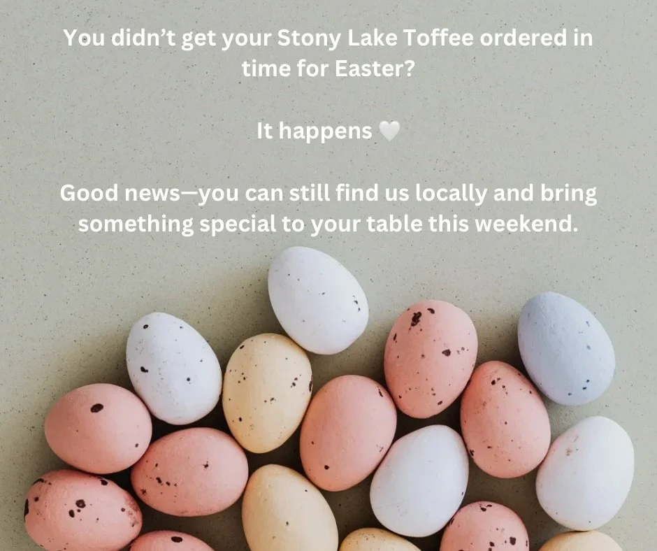 Check our local retailers and grab your favorite flavors just in time for Easter 🐣✨
 
#StonyLakeToffeeco #ShopLocalMichigan #EasterTreats&nbsp;&nbsp;#ToffeeLovers #SupportLocalMI