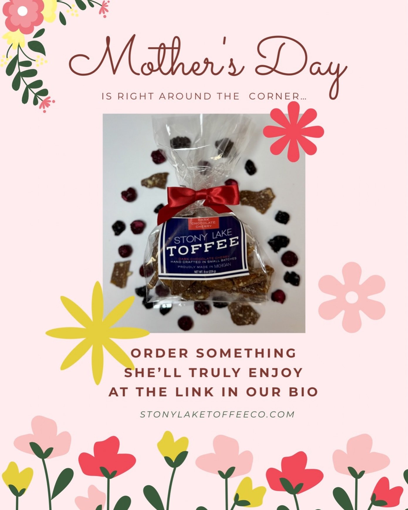 Mother&rsquo;s Day is almost here 🤍
Don&rsquo;t forget to get your orders in 🍫 🌸 

#StonyLakeToffeeco #MothersDay #MothersDayGifts #GiftHerSomethingSweet #GourmetToffee MichiganMade ShopSmall ThoughtfulGifting