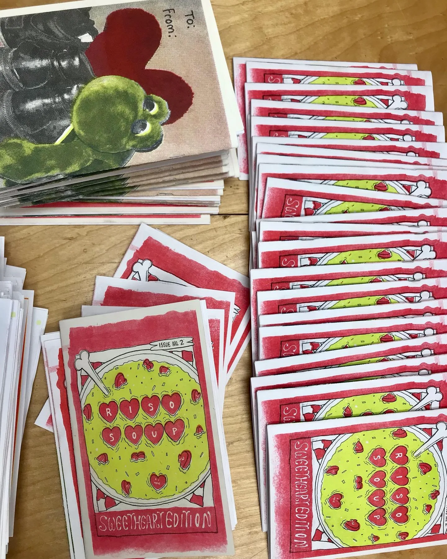 RISO SOUP #2 is being distributed today!! We received so many submissions it took us double the time anticipated to get this edition together but wow was it worth it! This beautiful issue features poetry, illustrations, collage, and much more, encaps