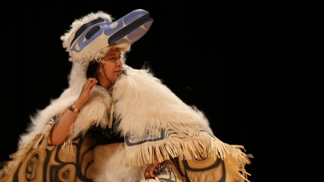 Raven dancer in regalia