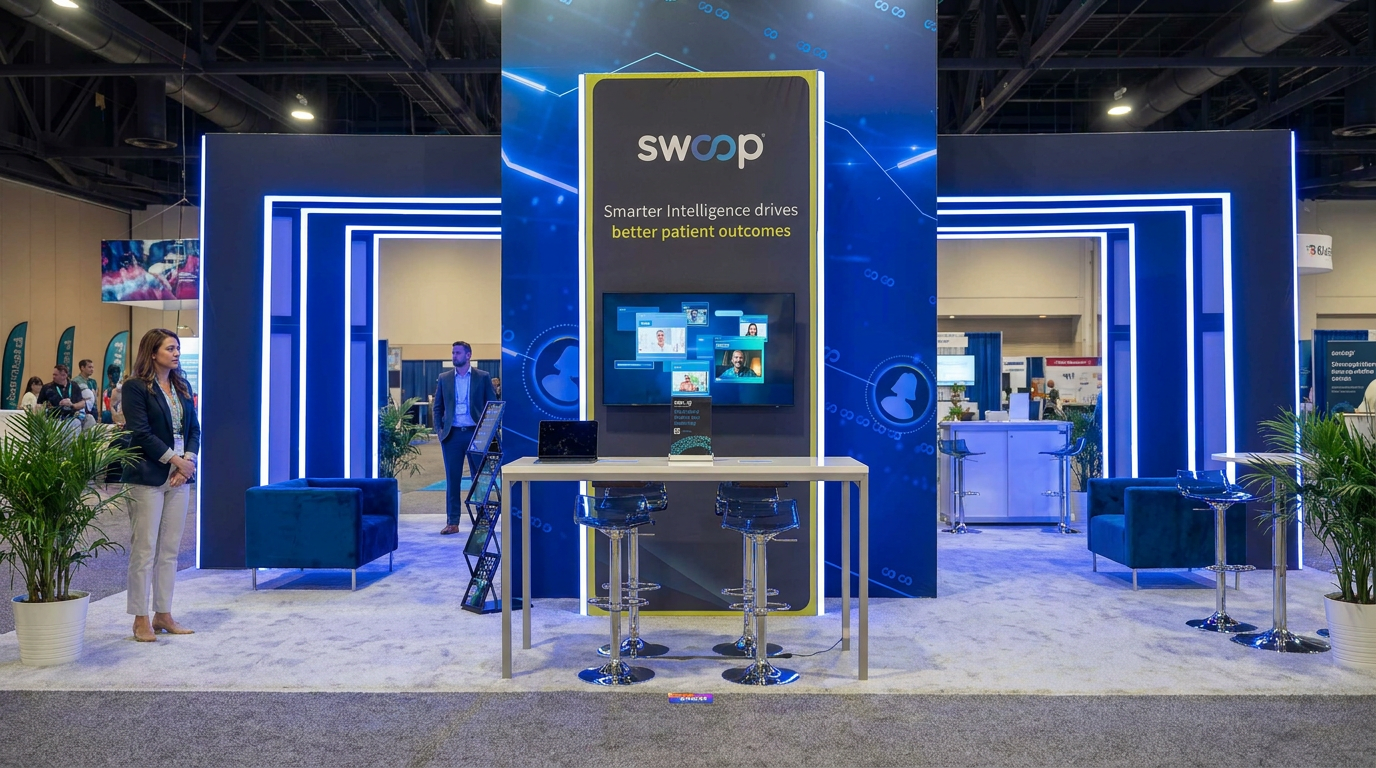 Swoop Pharmaceutical Trade Show Booth Front View